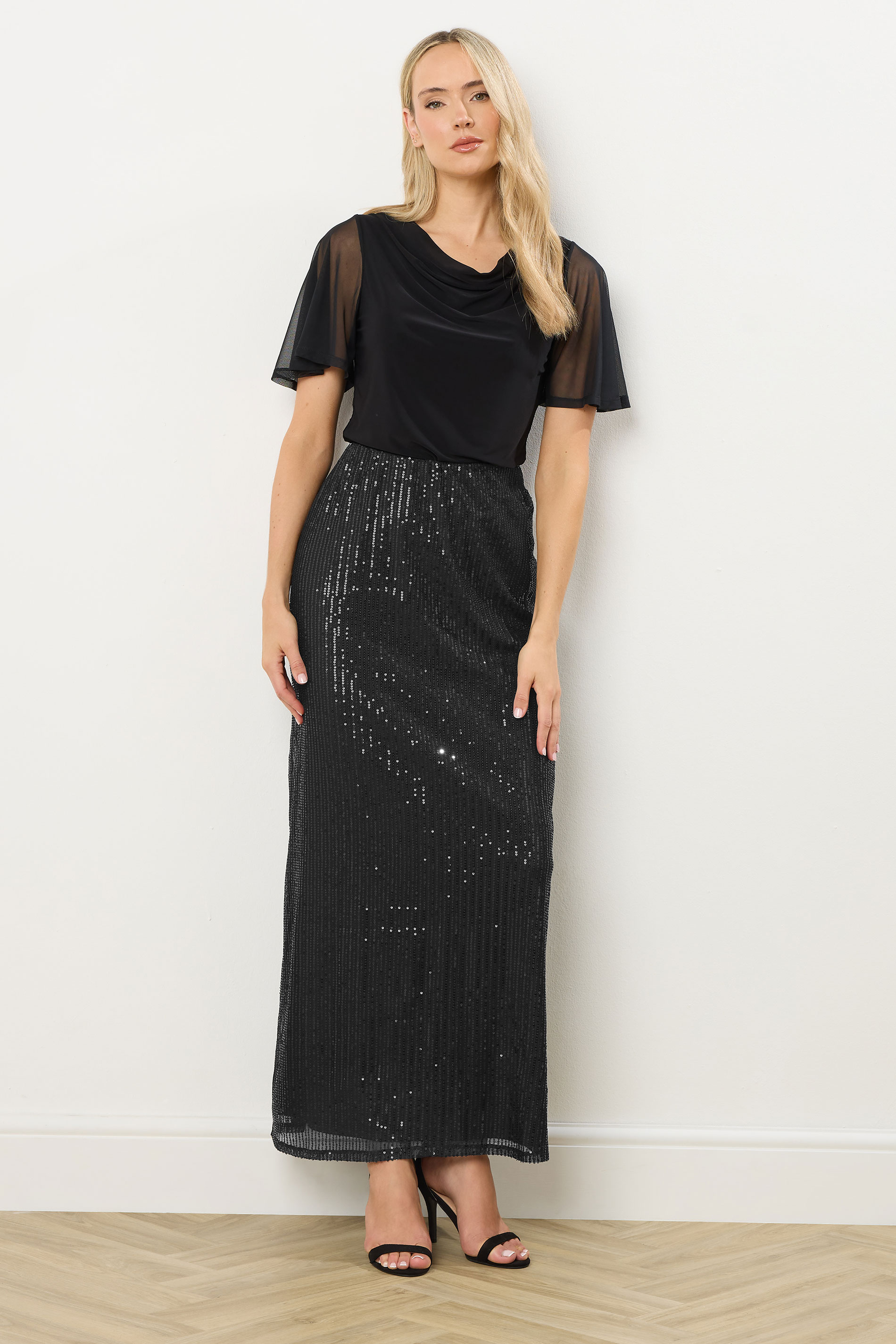 LTS Tall Black Sequin Maxi Skirt | Long Tall Sally 3