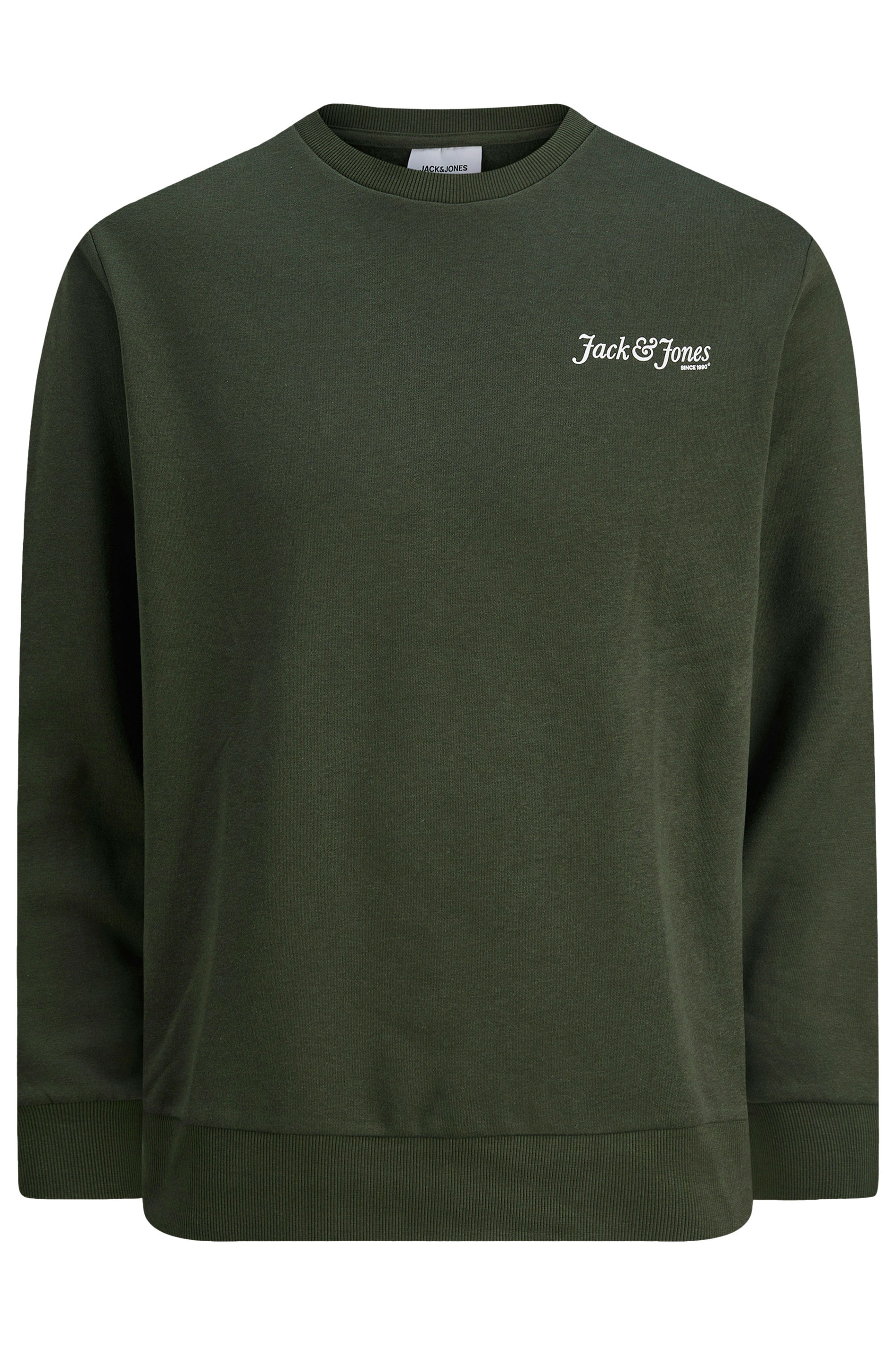 JACK & JONES Big & Tall Duffle Bag Green Crew Neck Sweatshirt | BadRhino 4