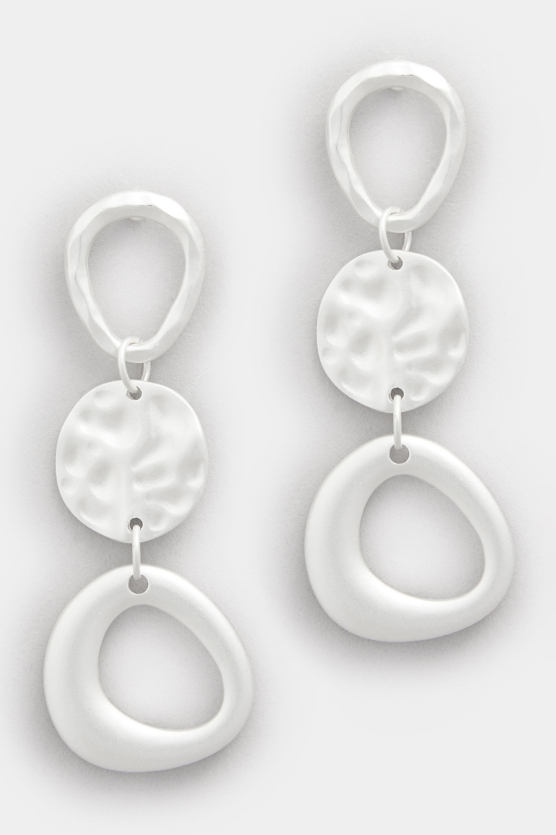 Silver Tone Triple Drop Earrings | Yours Clothing 3