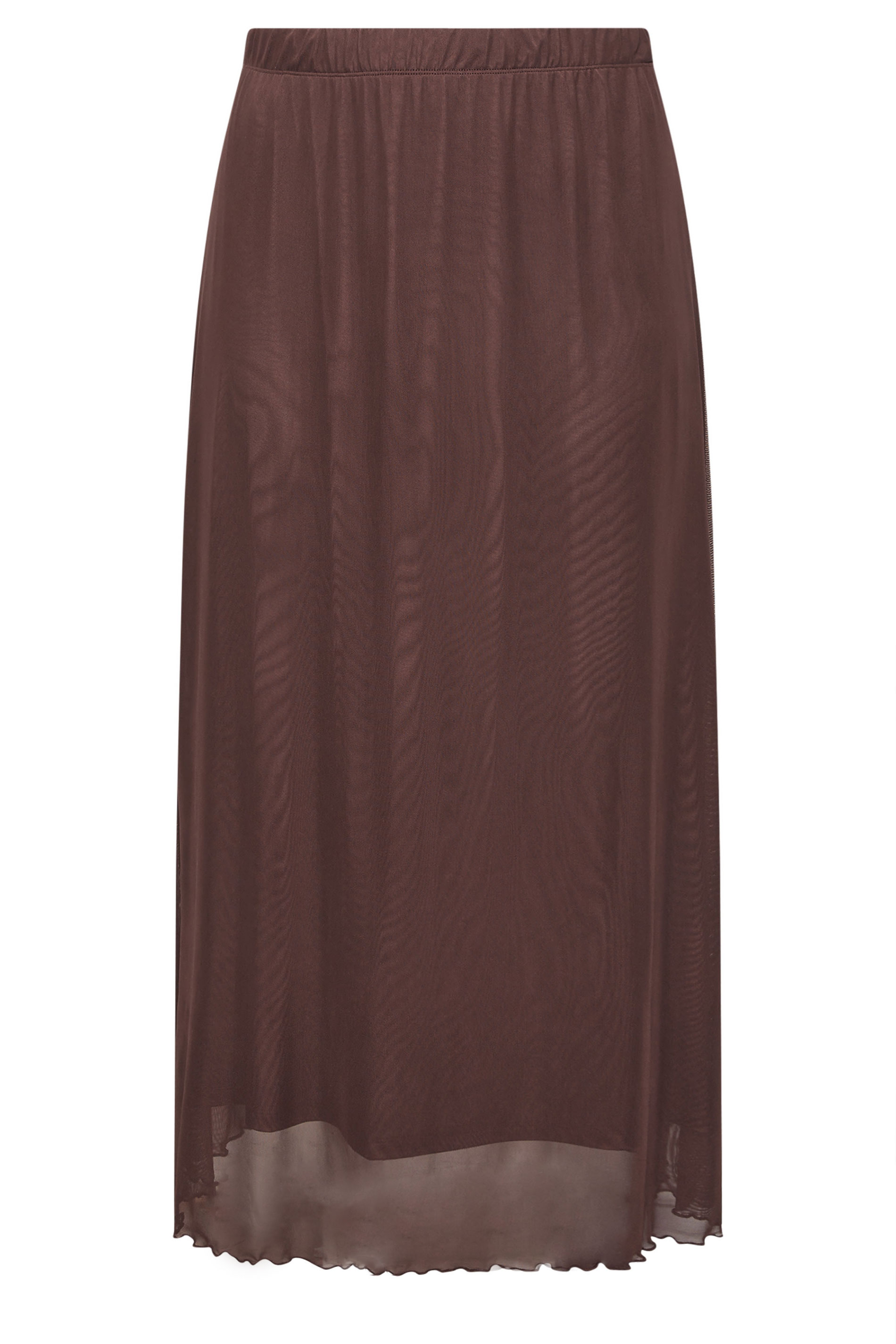 YOURS Plus Size Chocolate Brown Mesh Skirt | Yours Clothing 6