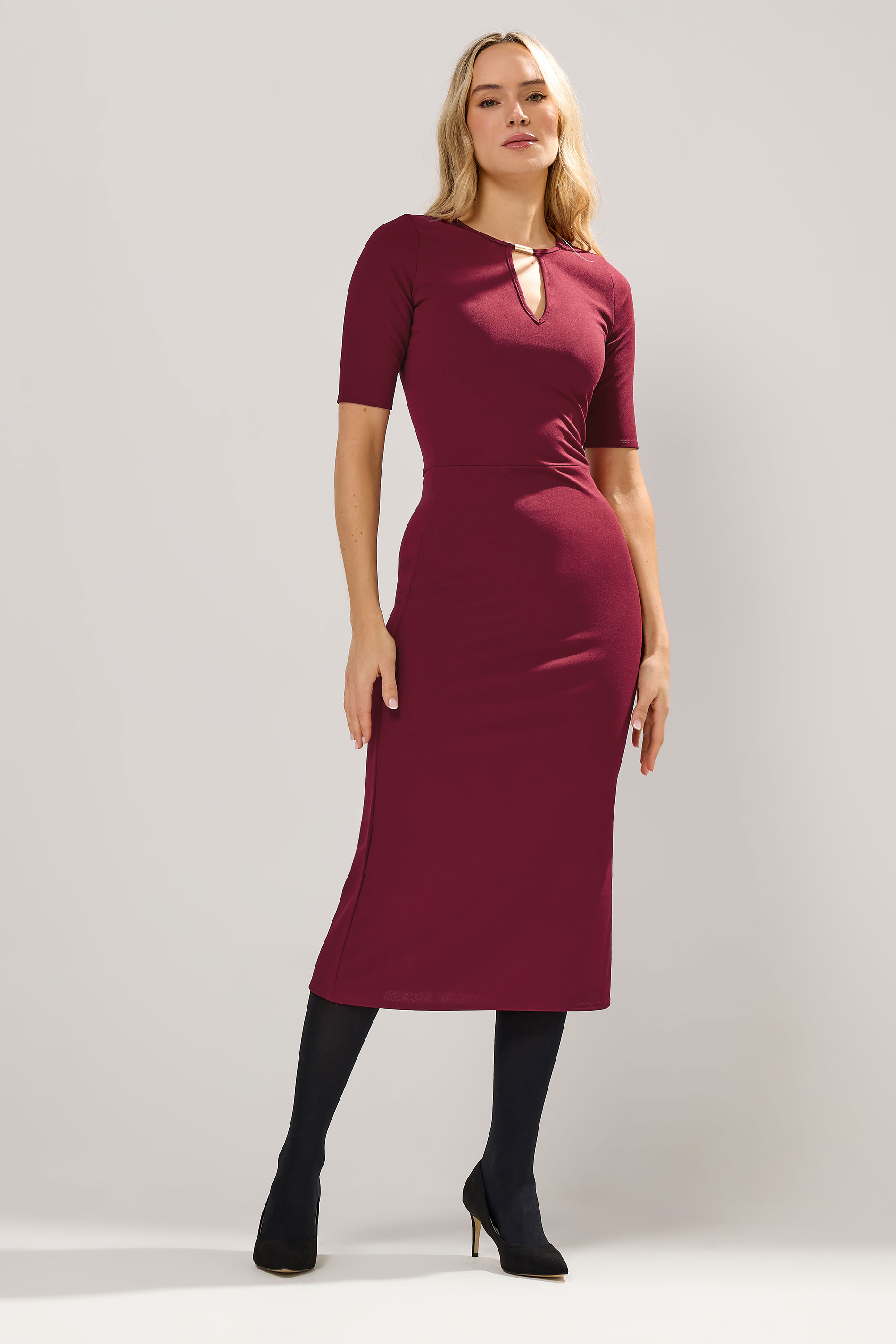 LTS Tall Red Keyhole Midi Dress | Long Tall Sally 3