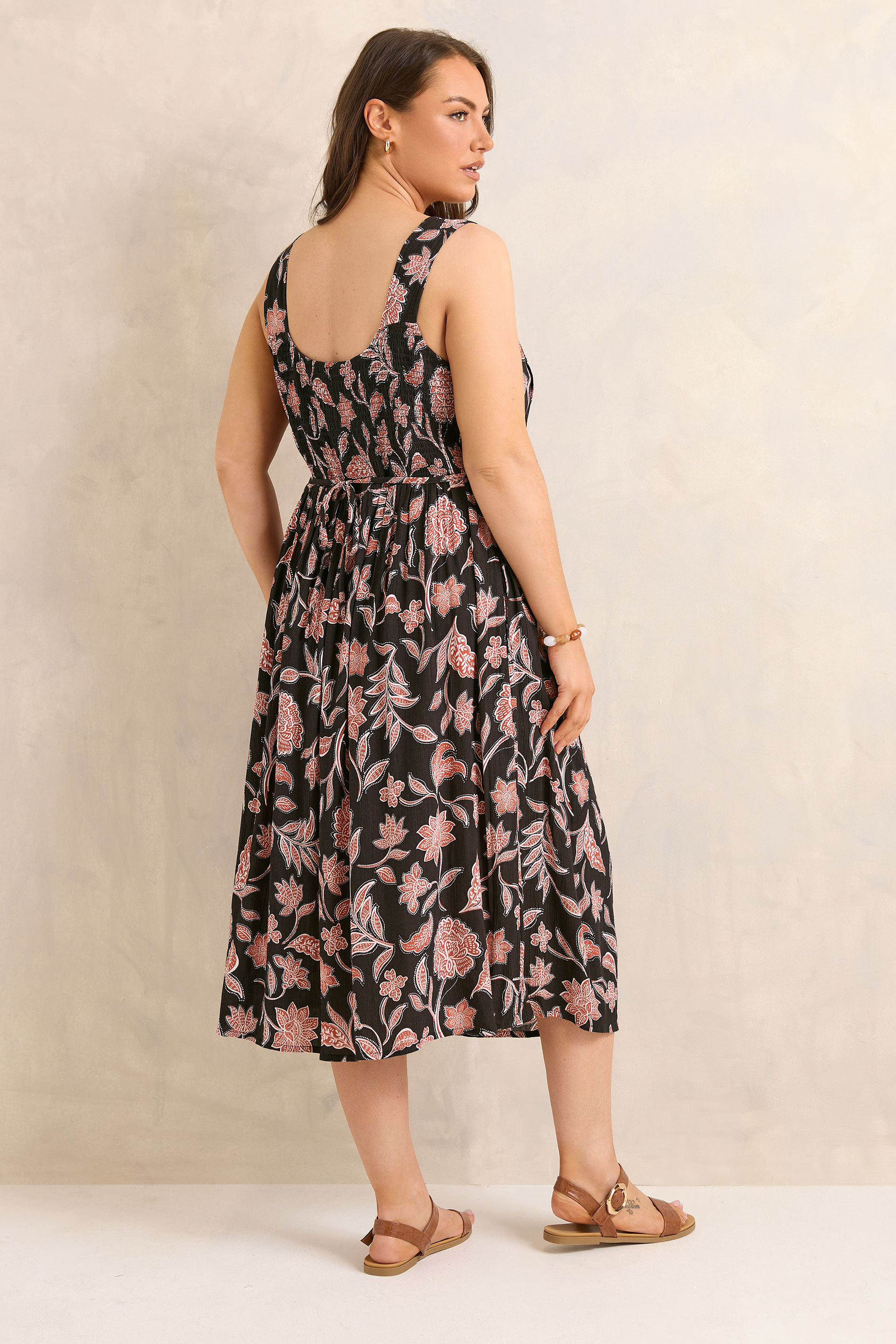 EVANS Plus Size Rust Brown Print Sundress | Evans 4