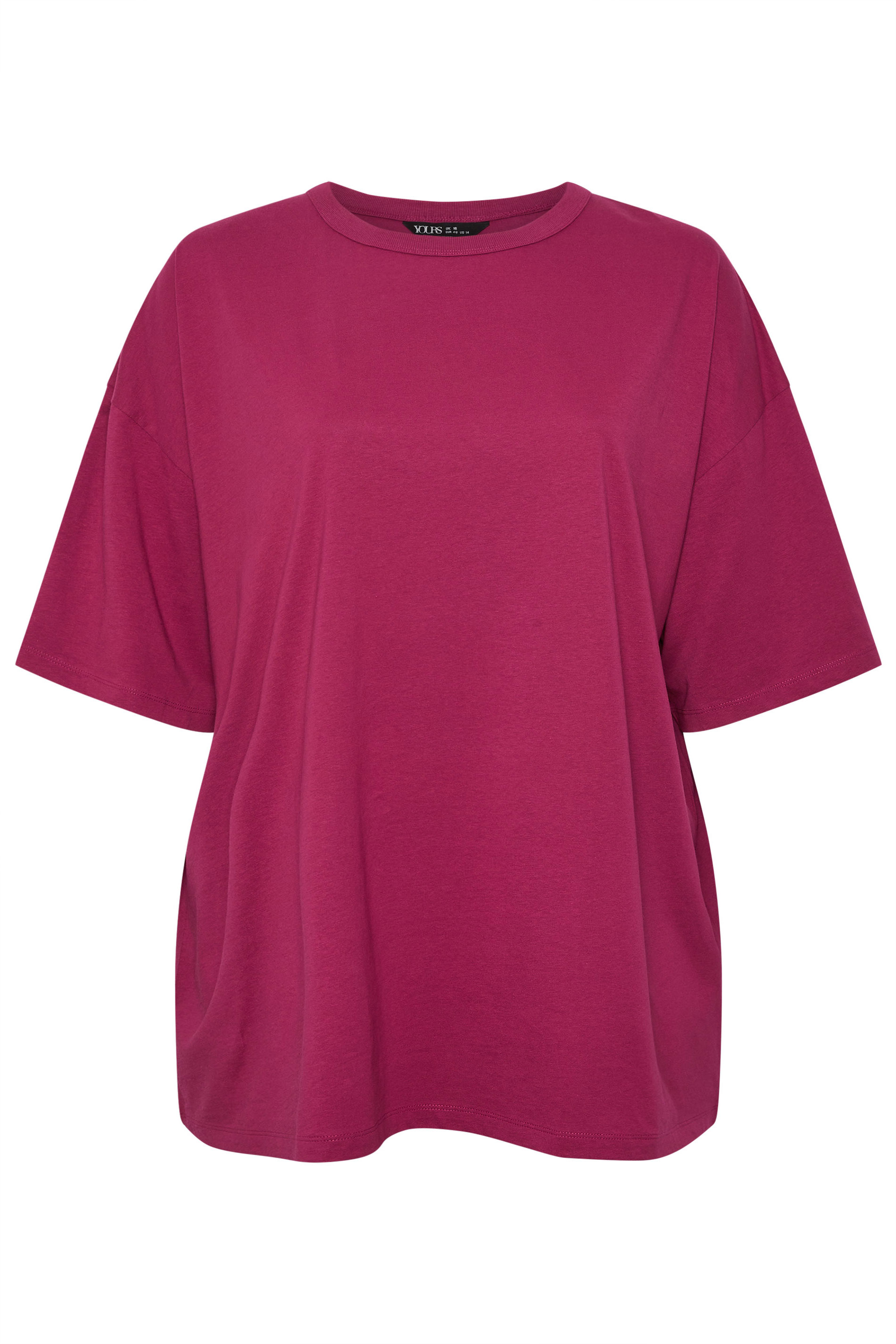 YOURS Plus Size Berry Red Oversized T-Shirt | Yours Clothing 5