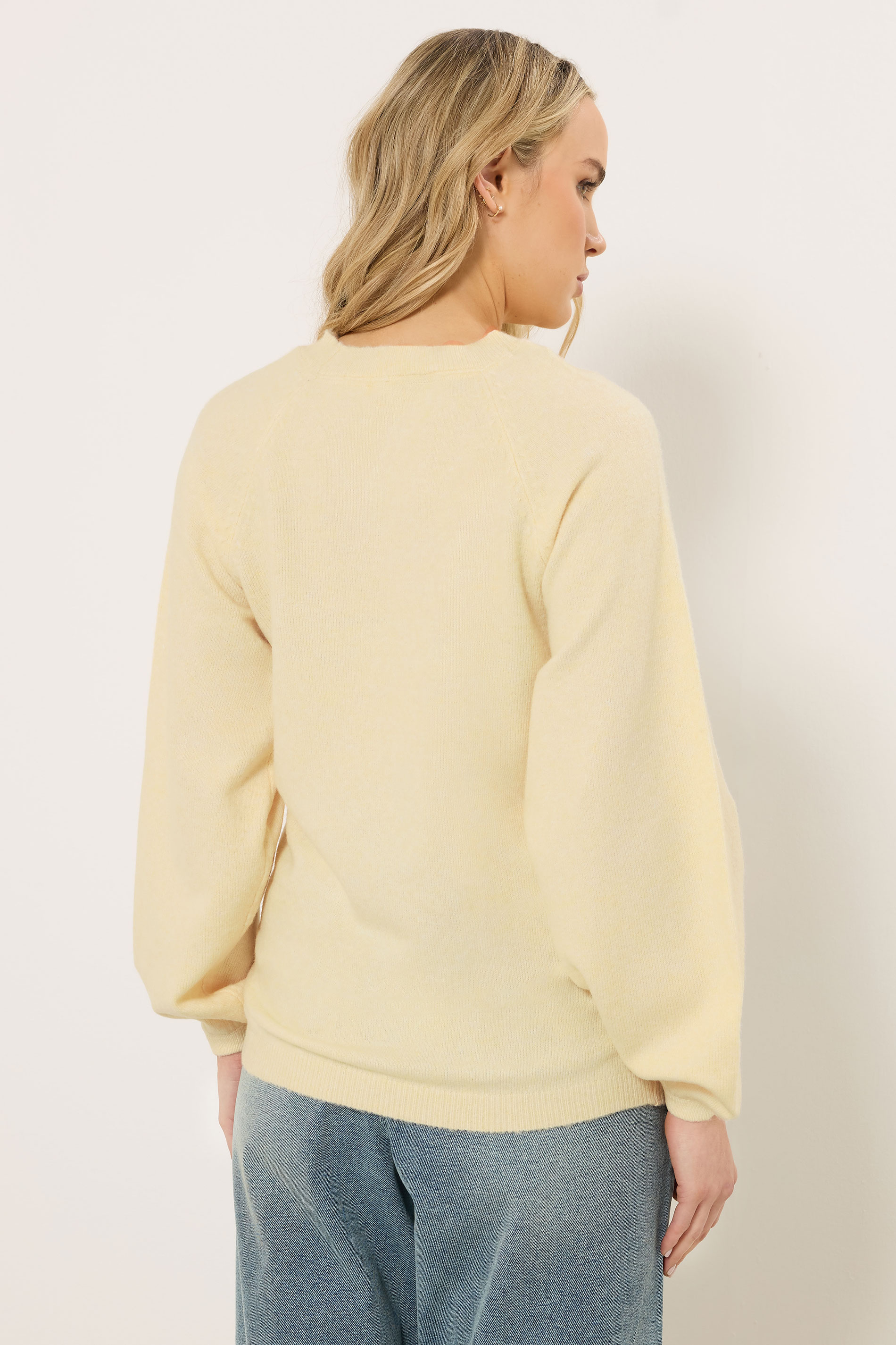 LTS Tall Butter Yellow Knit Balloon Sleeve Jumper | Long Tall Sally 2