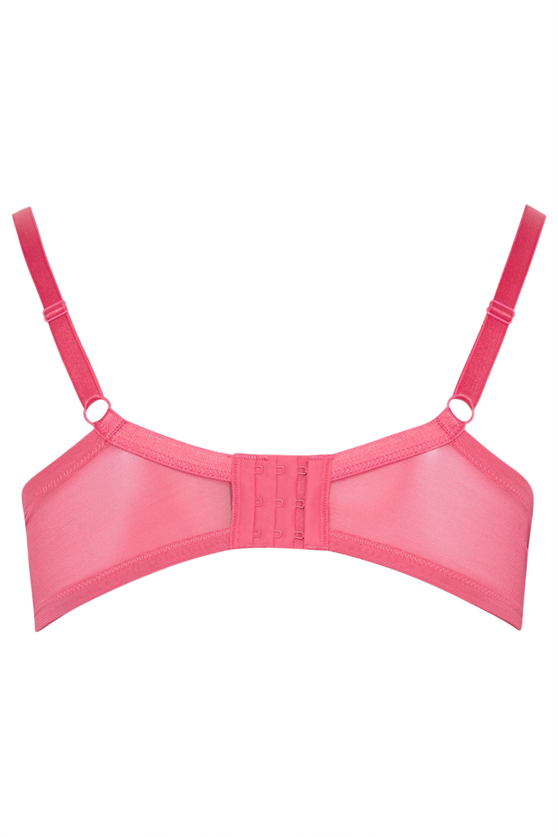 YOURS 2 PACK Plus Size Pink & Black Polka Dot Non Padded Underwired Bras | Yours Clothing 11