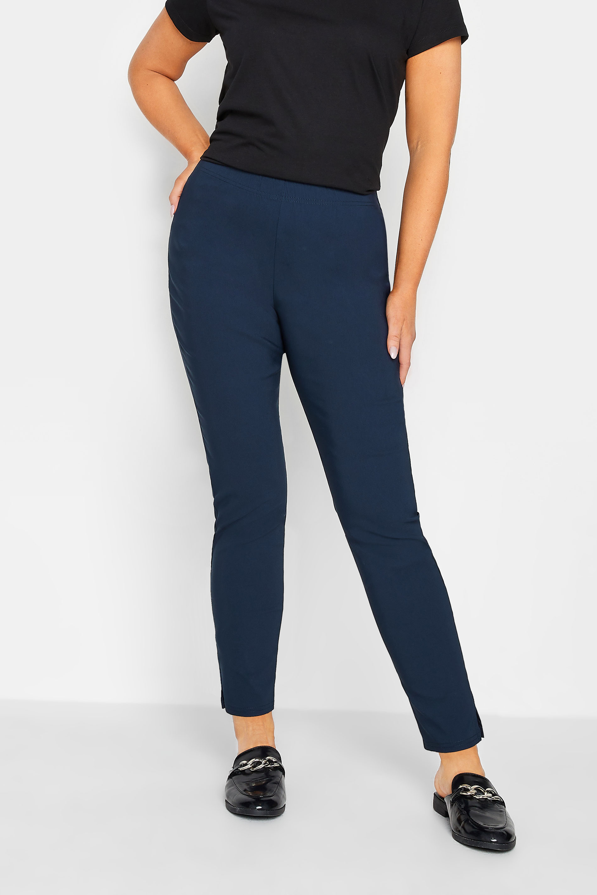 Camel Plaid stretch flat-front Women Trousers | Sumissura