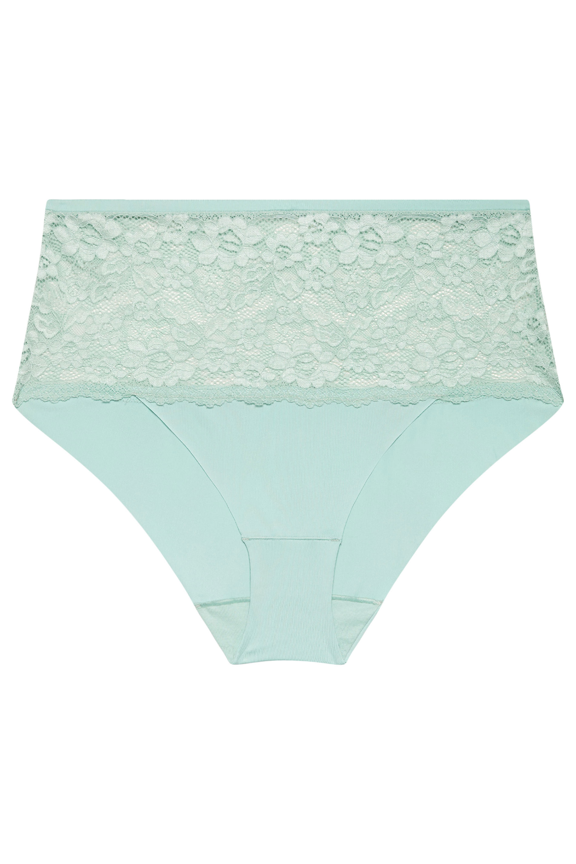 YOURS Plus Size Mint Green Lace Full Brief | Yours Clothing 6