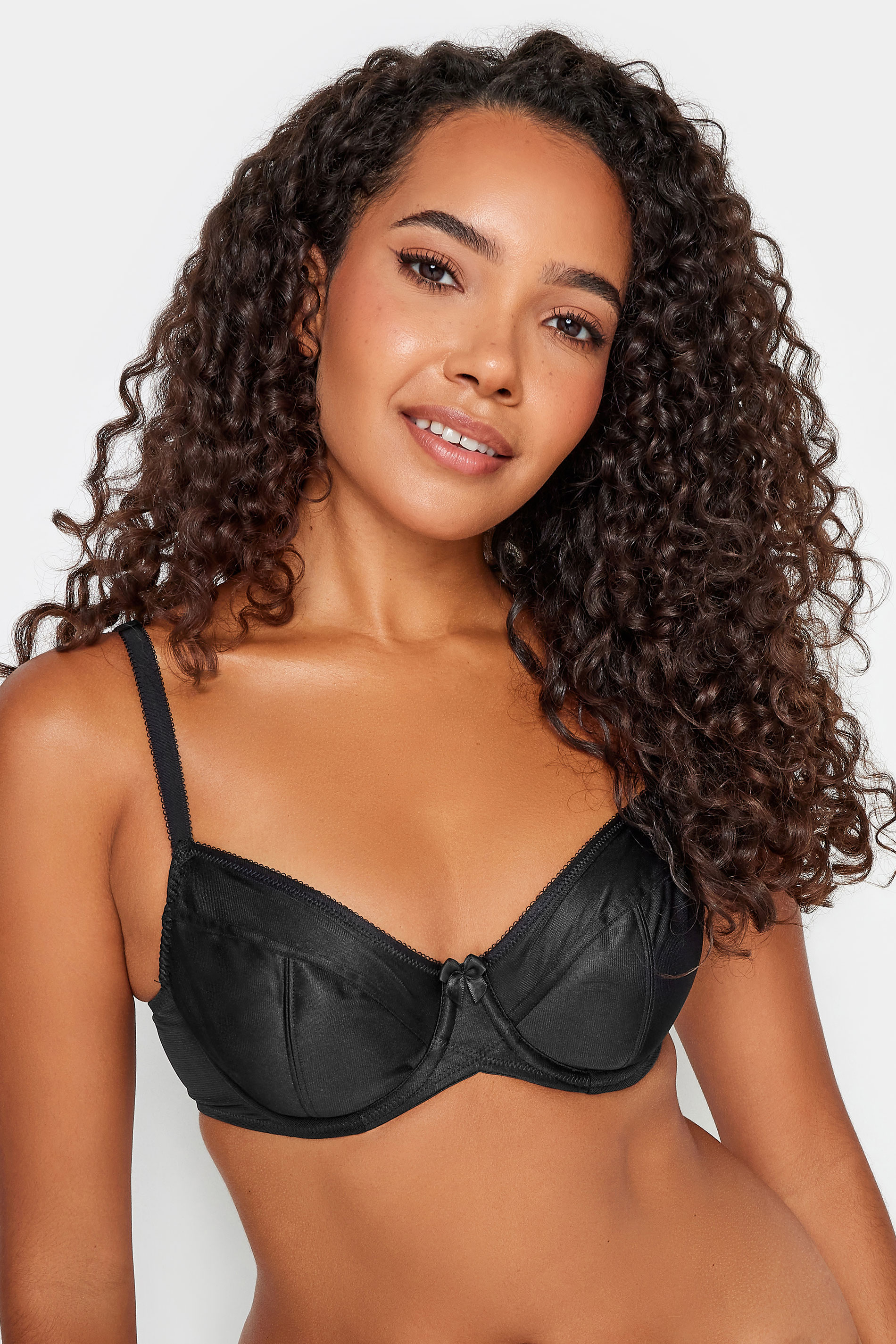 Plus Size Black Smooth Classic Non-Padded Underwired Full Cup Bra | Yours Clothing 1