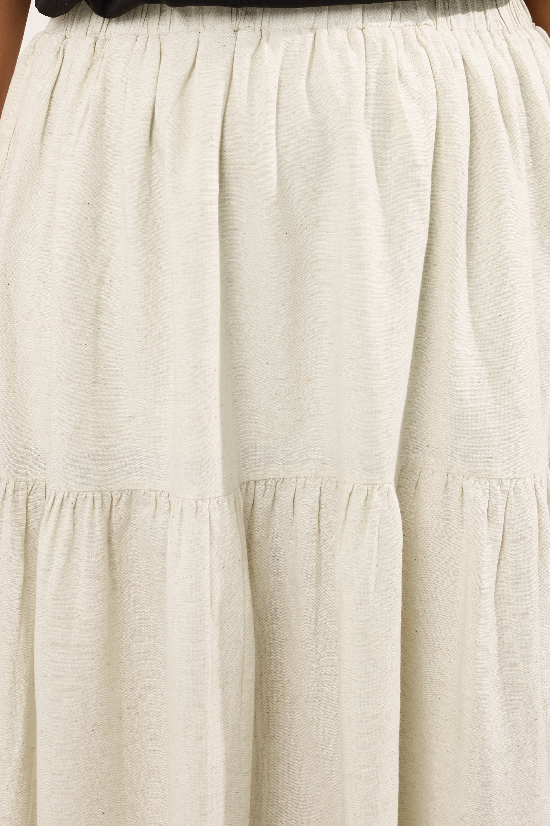 EVANS Plus Size Natural Brown Tiered Linen Maxi Skirt | Evans 5