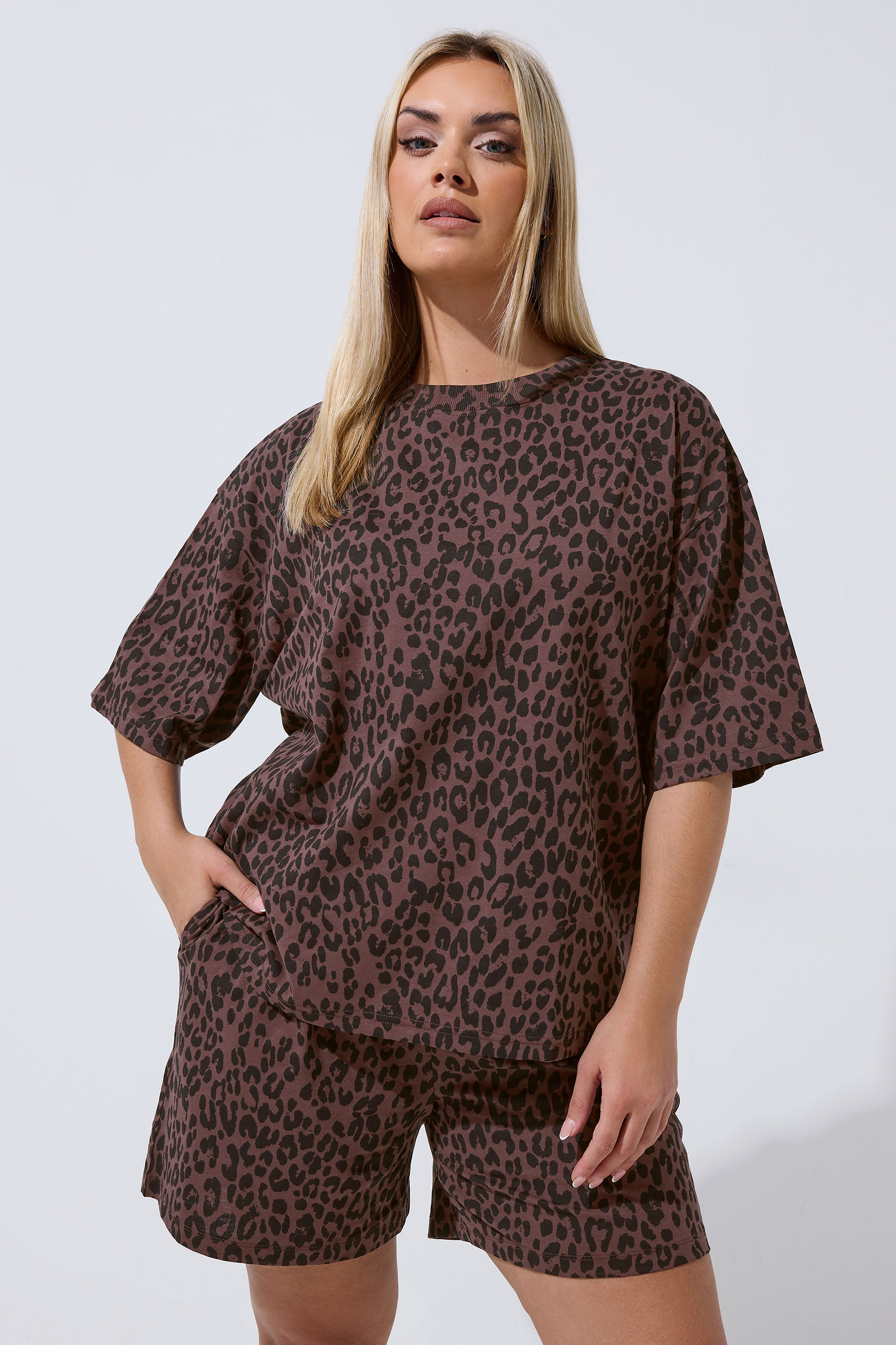LIMITED COLLECTION Plus Size Chocolate Brown Leopard T-Shirt | Yours Clothing 3