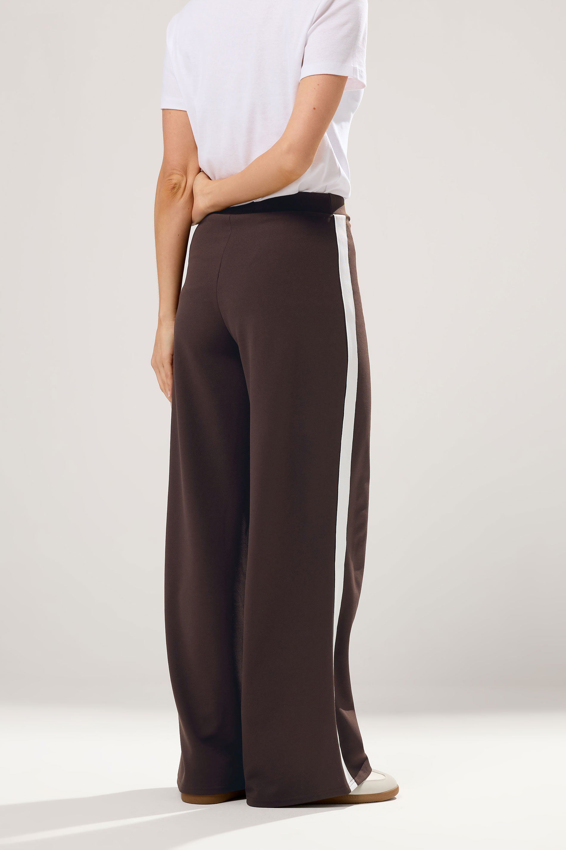 LTS Tall Brown Stripe Wide Leg Trousers | Long Tall Sally 2