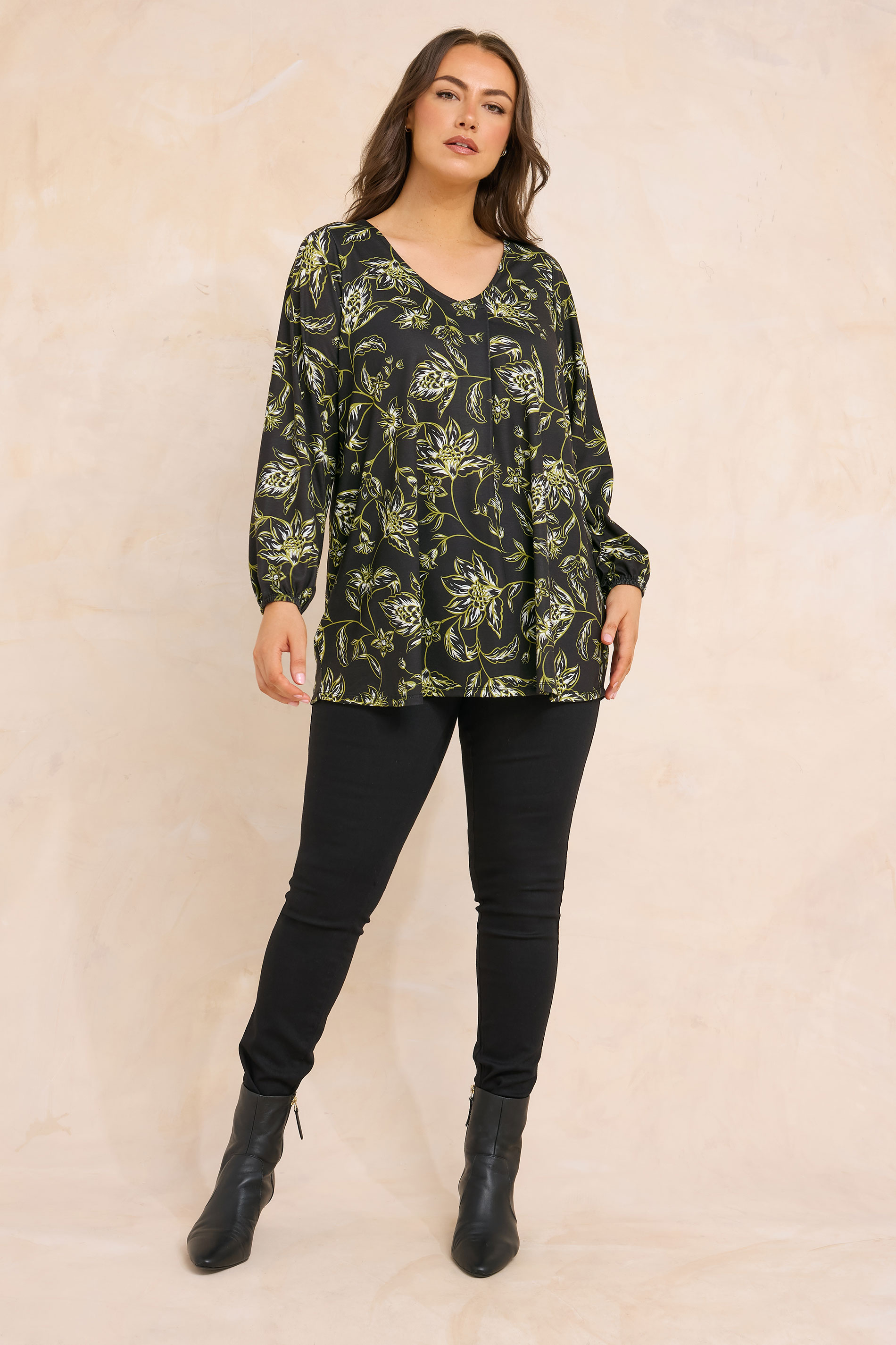 EVANS Curve Plus Size Paisley Print Pleat Front Top | Evans 1