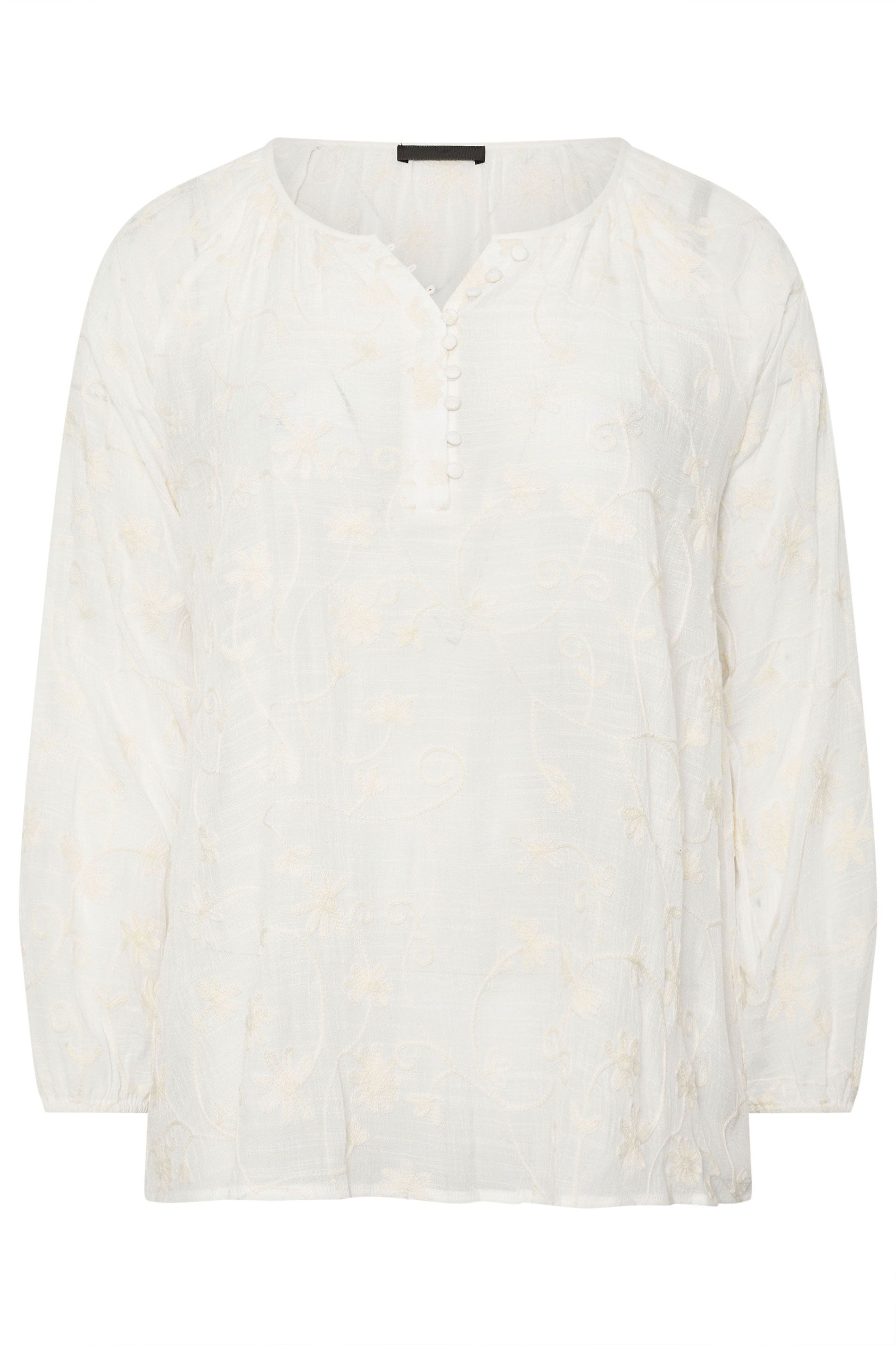 EVANS Plus Size Ivory White Floral Embroidered Blouse | M&Co 6