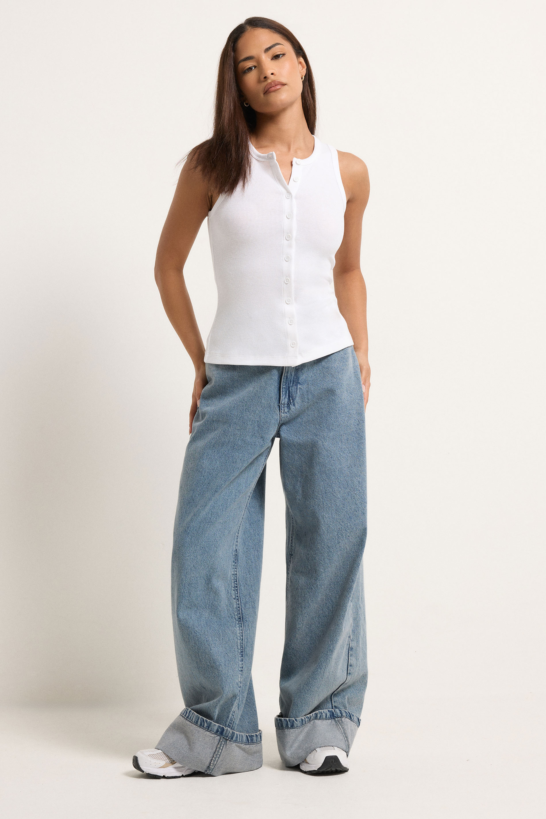 PixieGirl Petite 2 PACK Women's White & Black Ribbed Cotton Vest Top | PixieGirl 4
