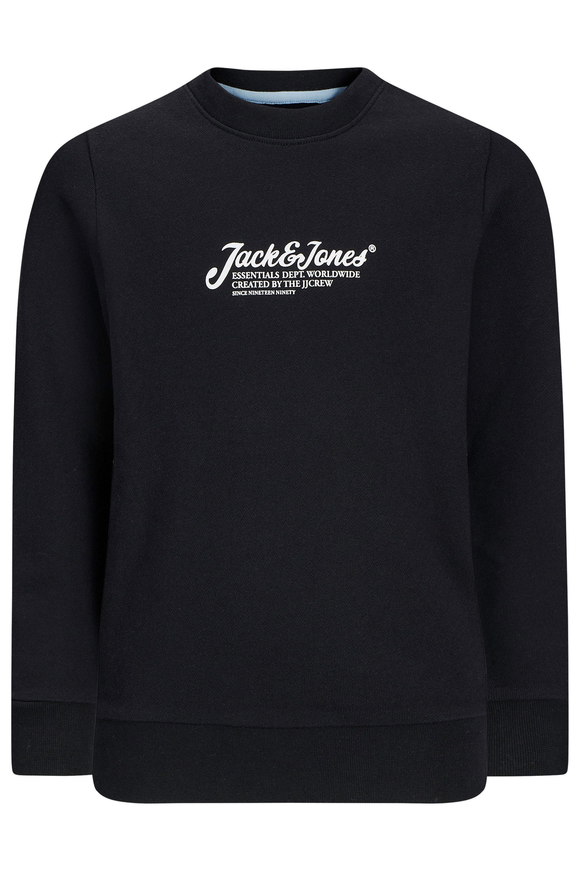JACK & JONES Big & Tall Black Crew Neck Sweatshirt | BadRhino 1
