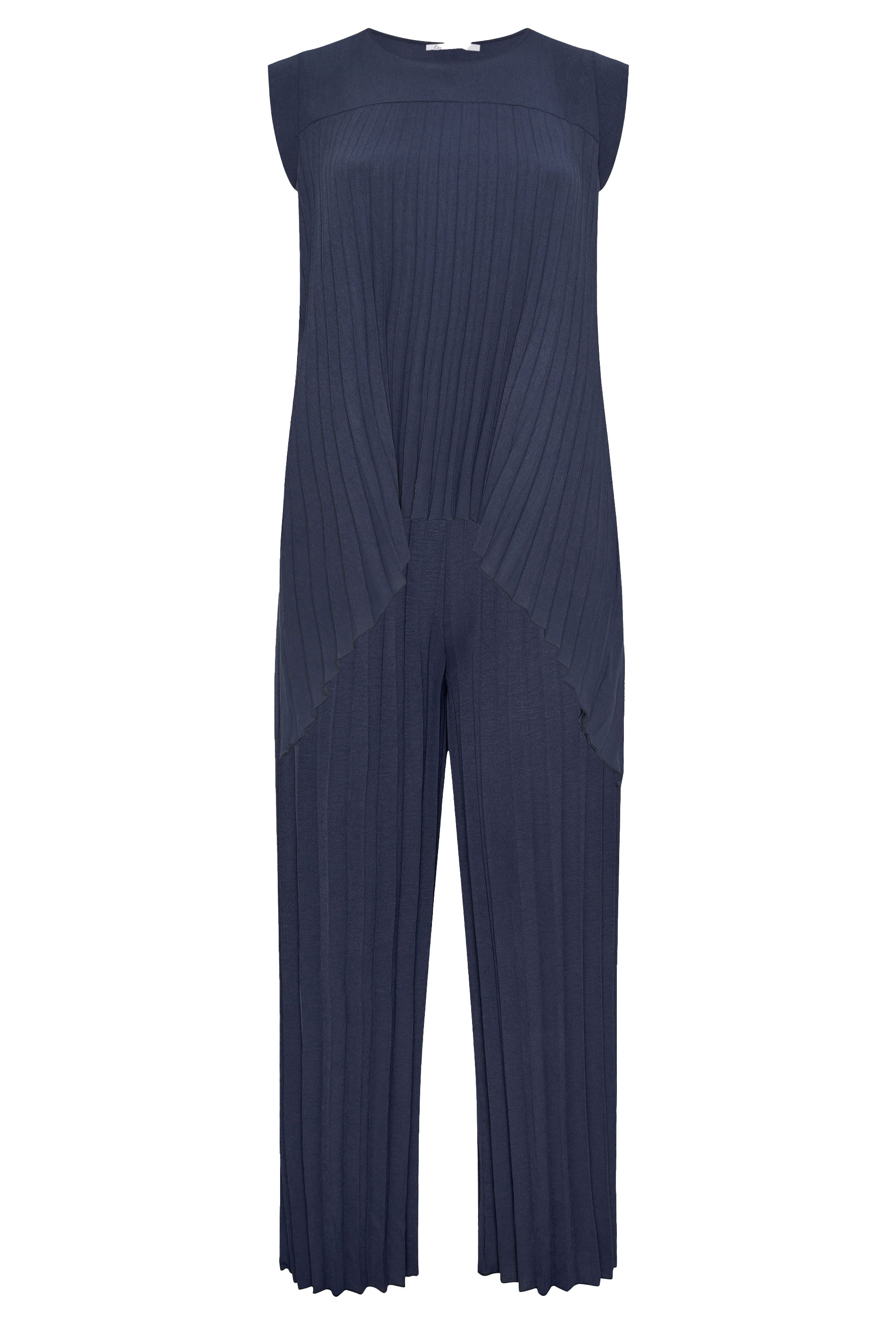 YOURS LONDON Plus Size Navy Blue Pleated Set | Yours Clothing 8