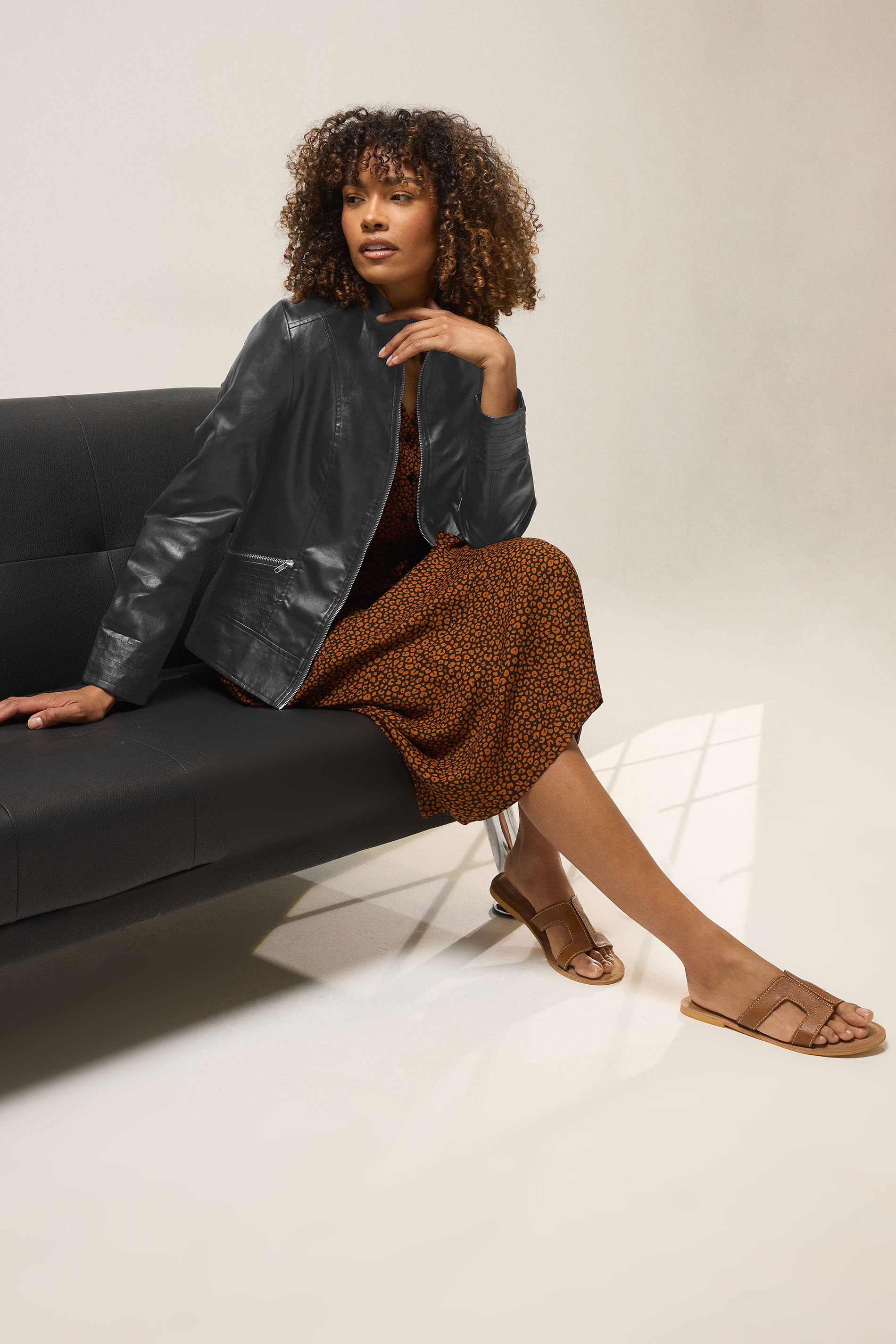 M&Co Black Faux Leather Jacket | M&Co  1
