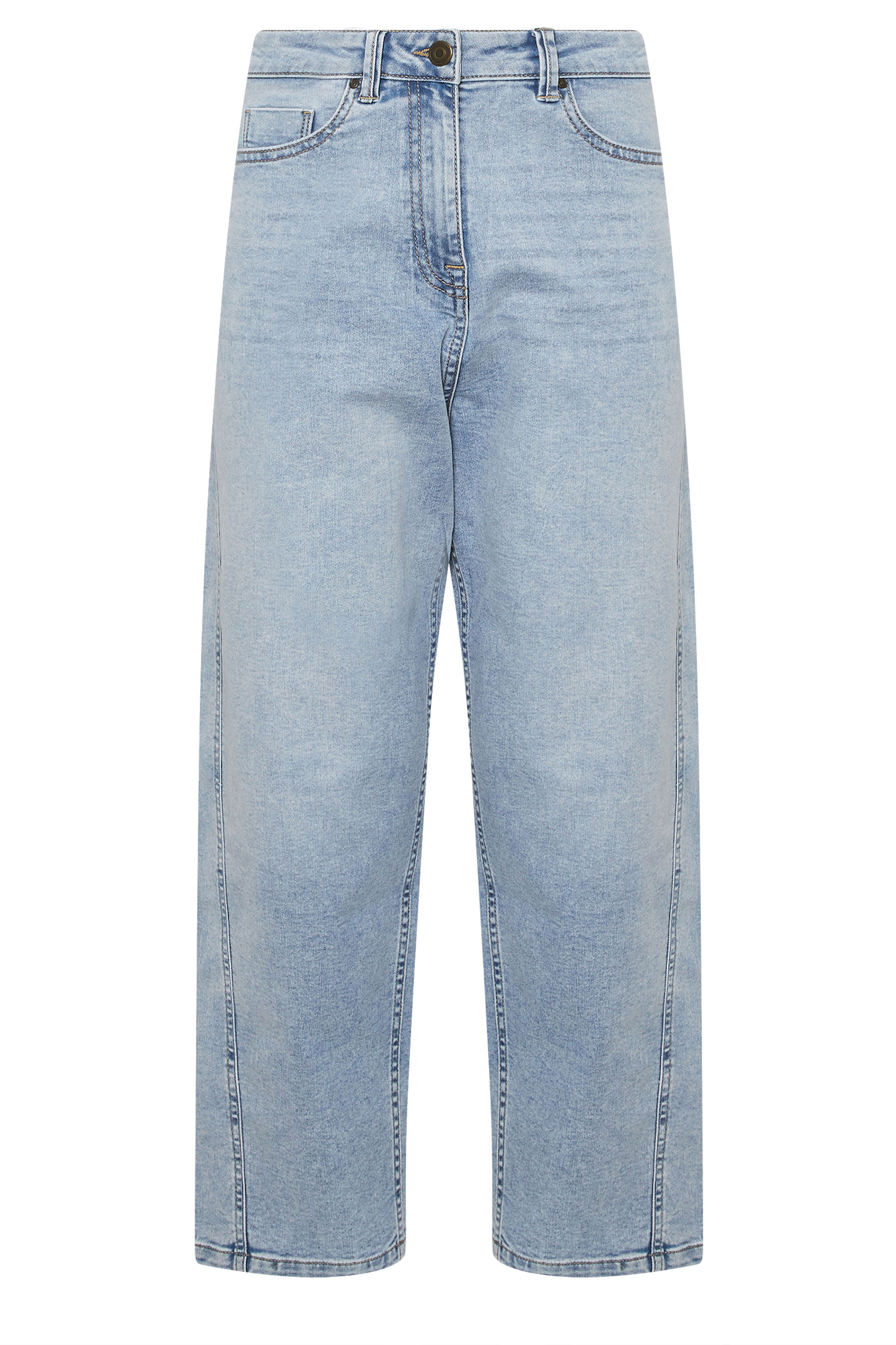 M&Co Blue Light Wash Barrel Jeans | M&Co 7