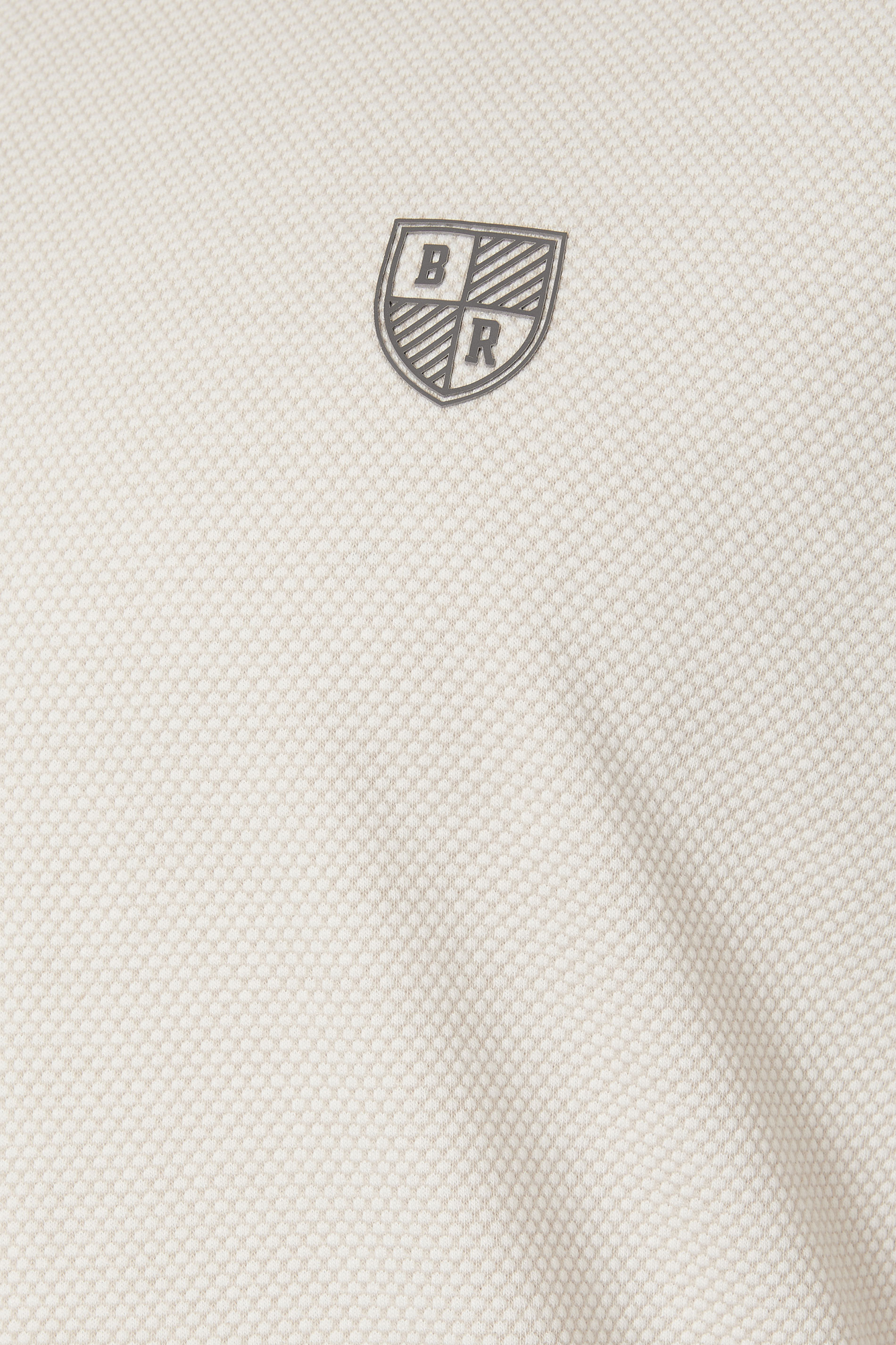 BadRhino Big & Tall Cream Textured Waffle Long Sleeve Polo Shirt | BadRhino 7