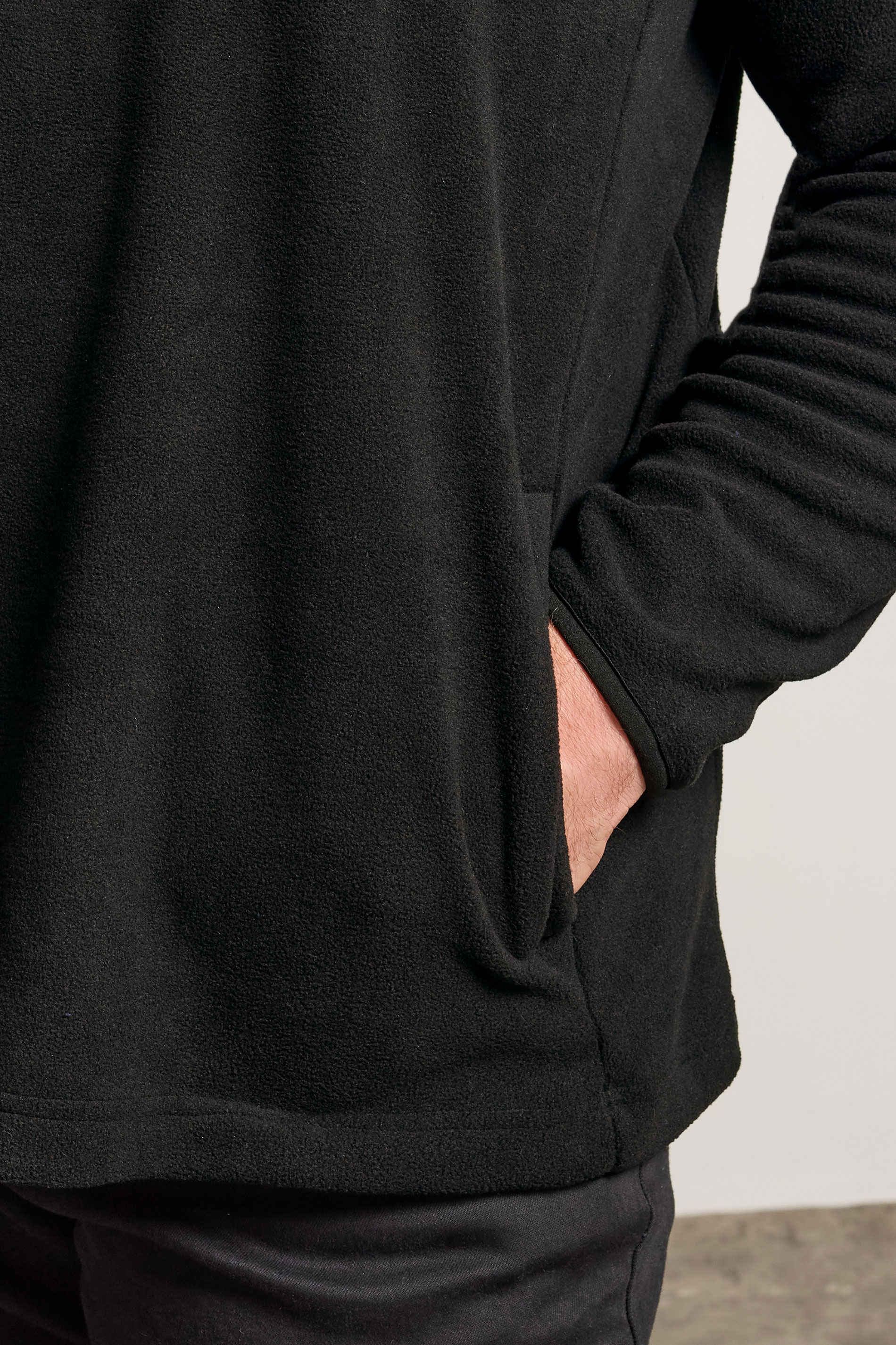 BadRhino Big & Tall Black Quarter Zip Quilted Fleece Jacket | BadRhino 5