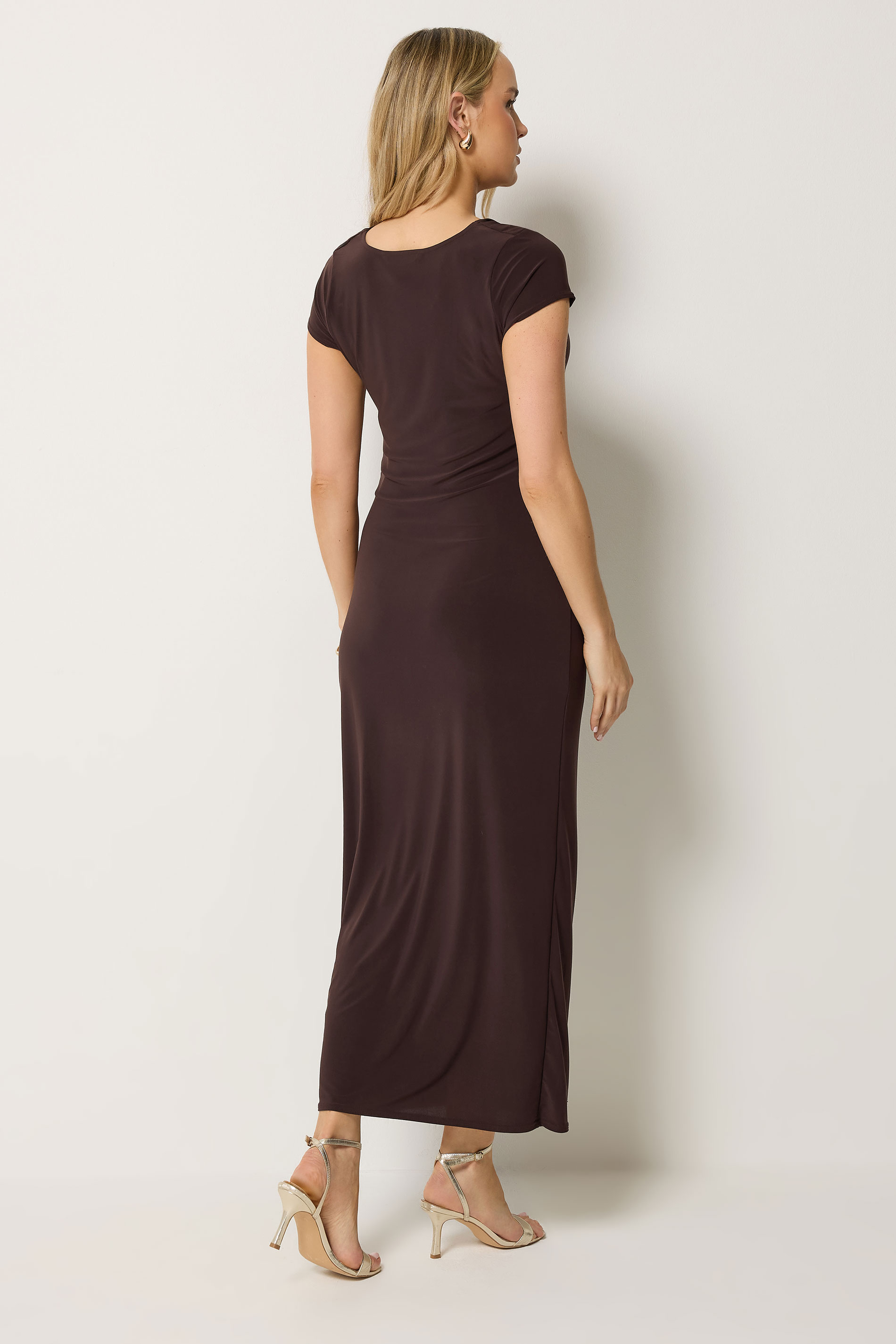 LTS Tall Women's Brown Draped Maxi Dress | Long Tall Sally 2