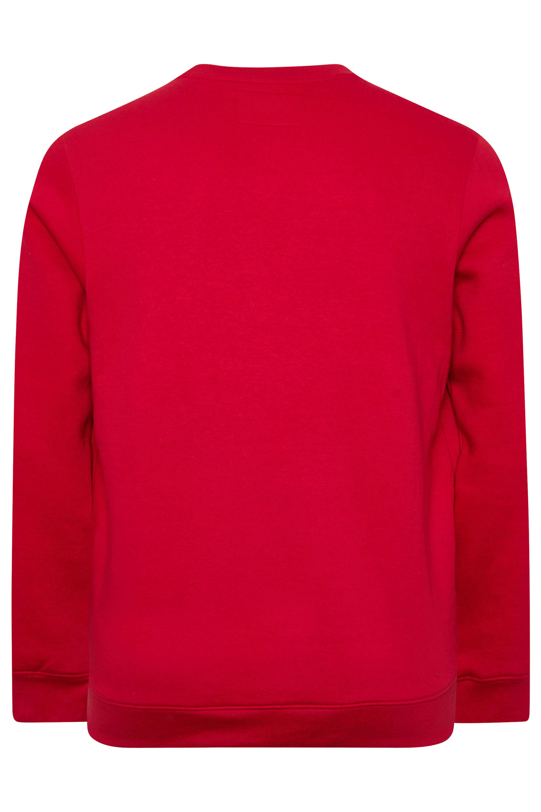BadRhino Big & Tall Red 'Christmas Jumper' Printed Sweatshirt | BadRhino 5