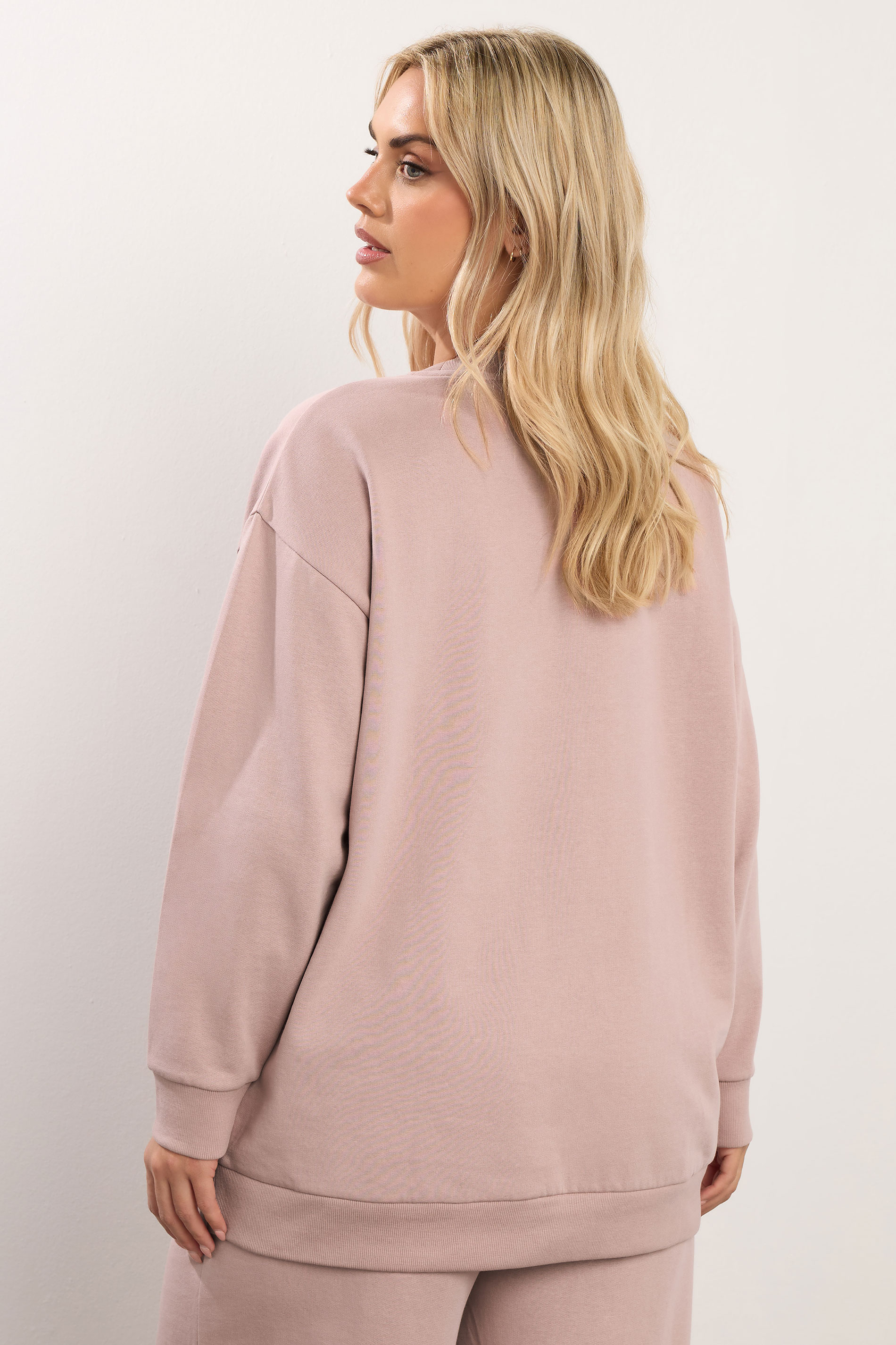 YOURS Plus Size Dusky Pink Sweatshirt  | Yours Clothing 2