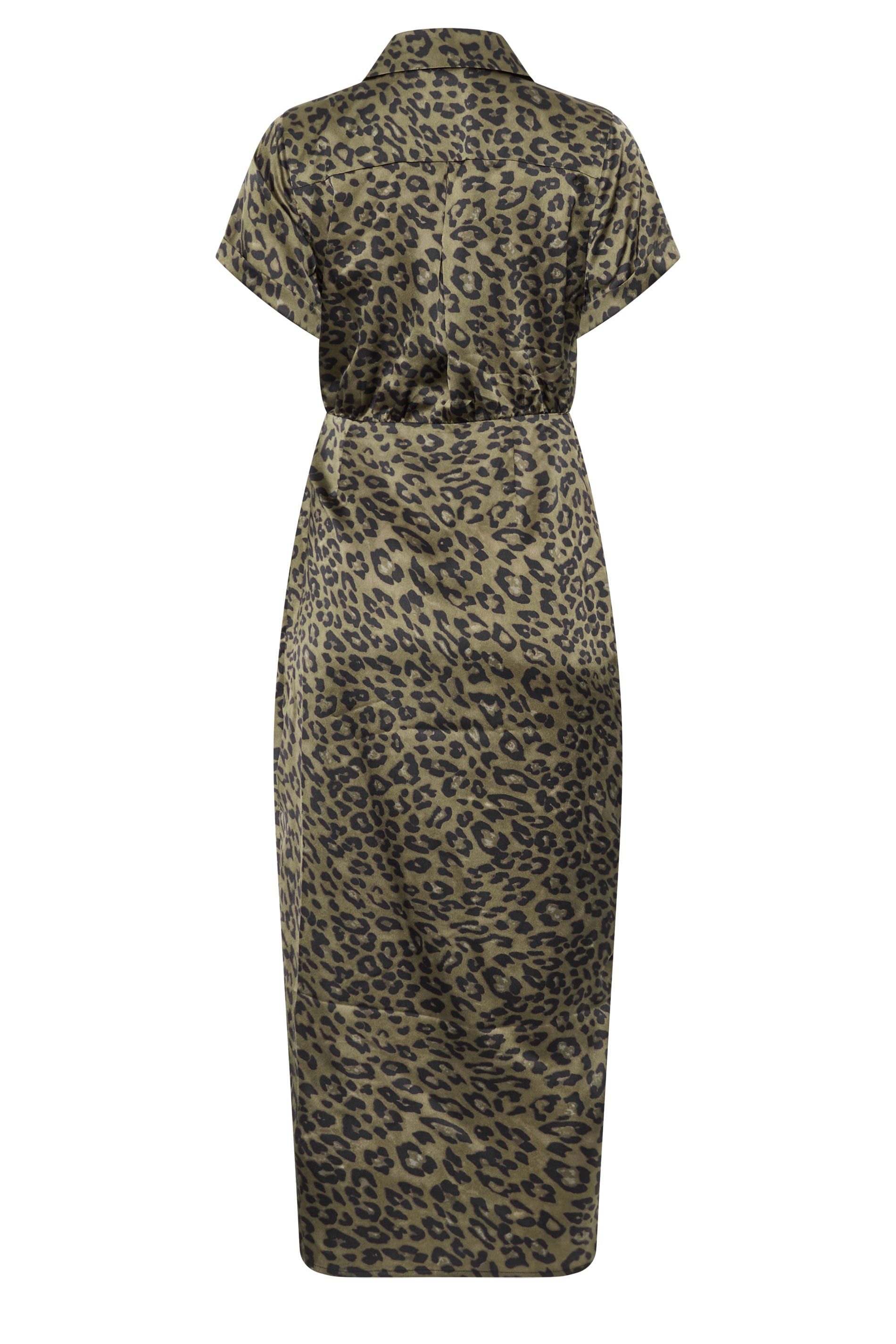 STAR Khaki Green Leopard Satin Maxi Dress | StarByJM 6