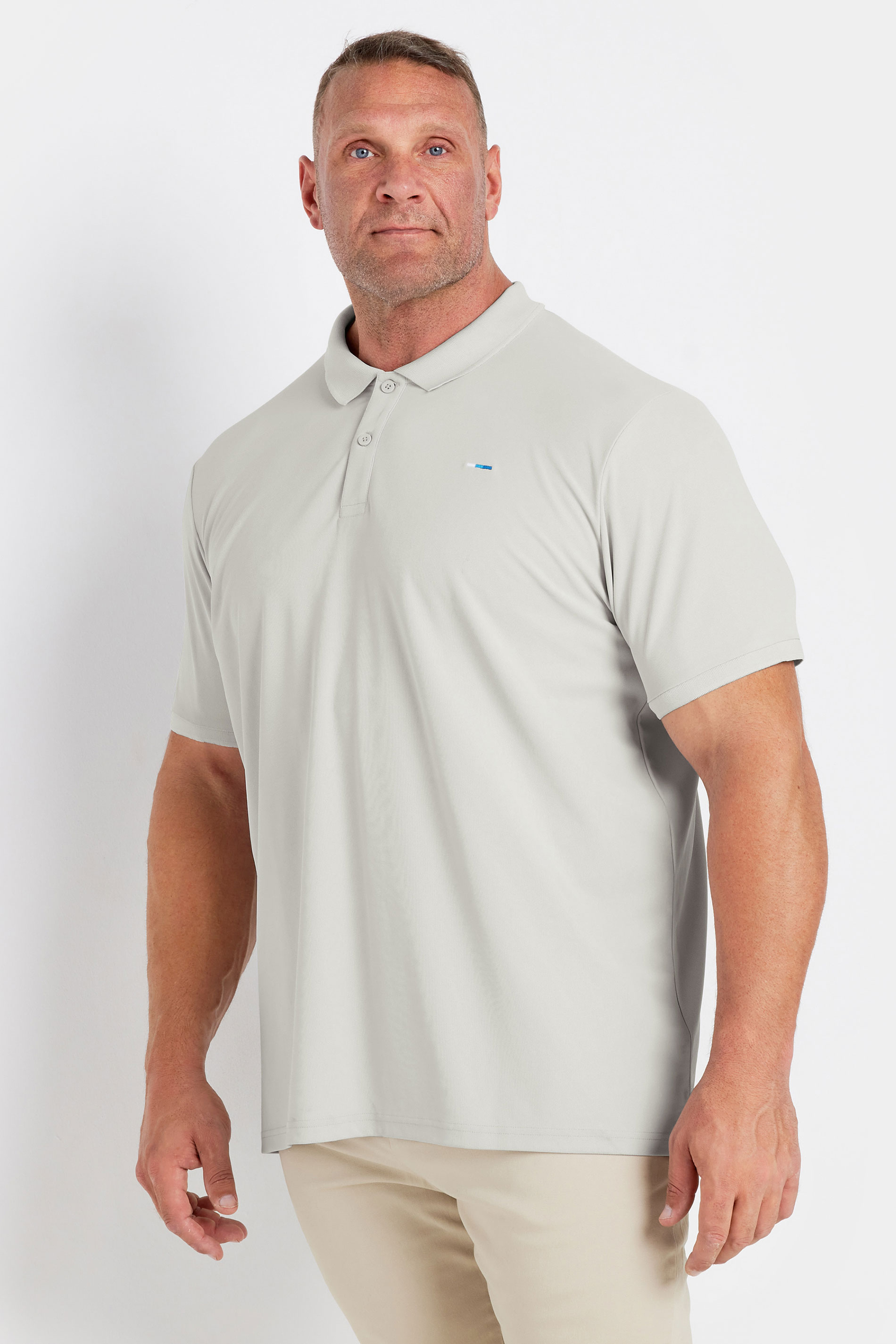 BadRhino Big & Tall Grey Pique Golf Polo Shirt | BadRhino 1