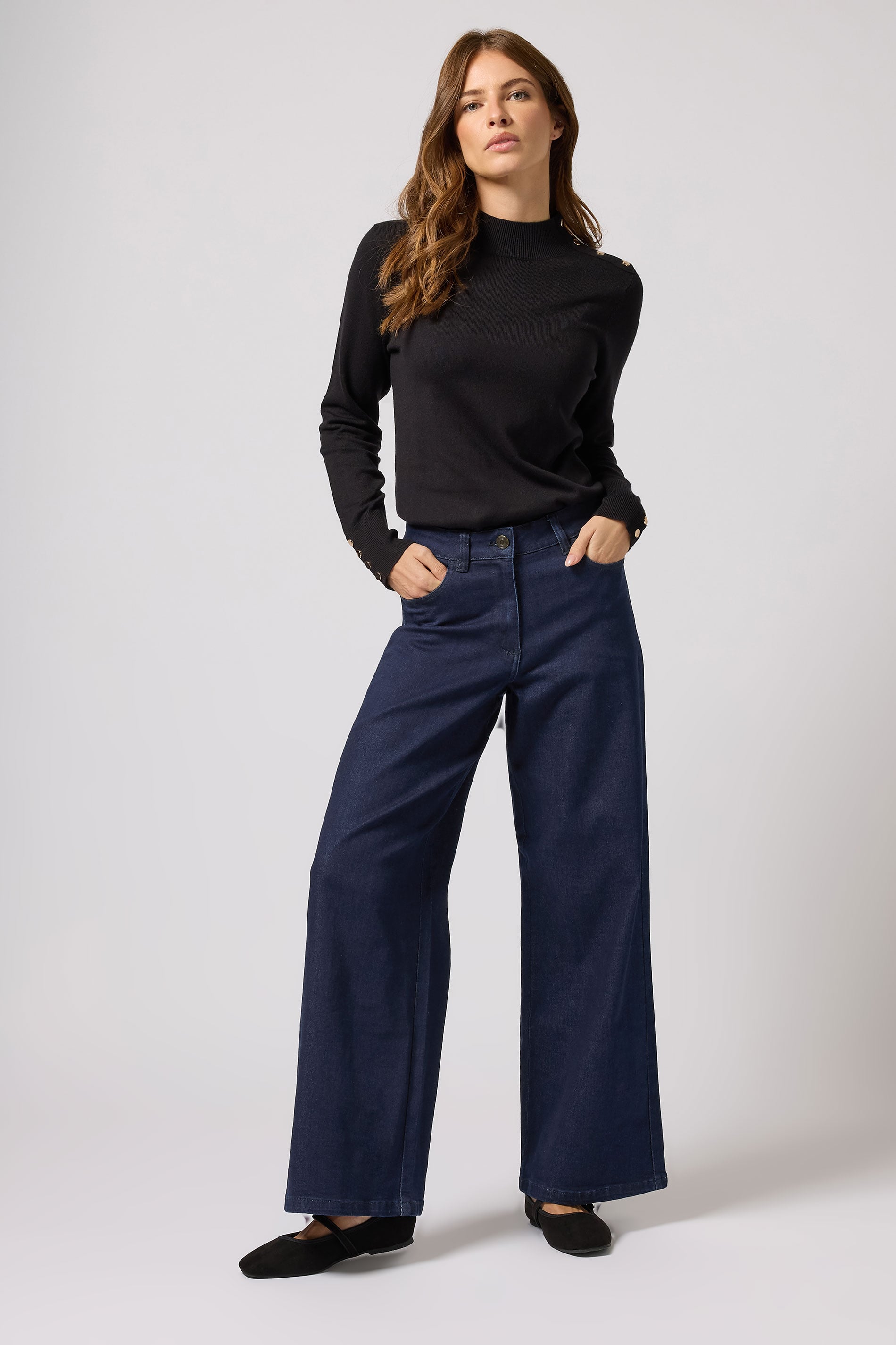 M&Co Indigo Blue Wide Leg Jeans | M&Co 1