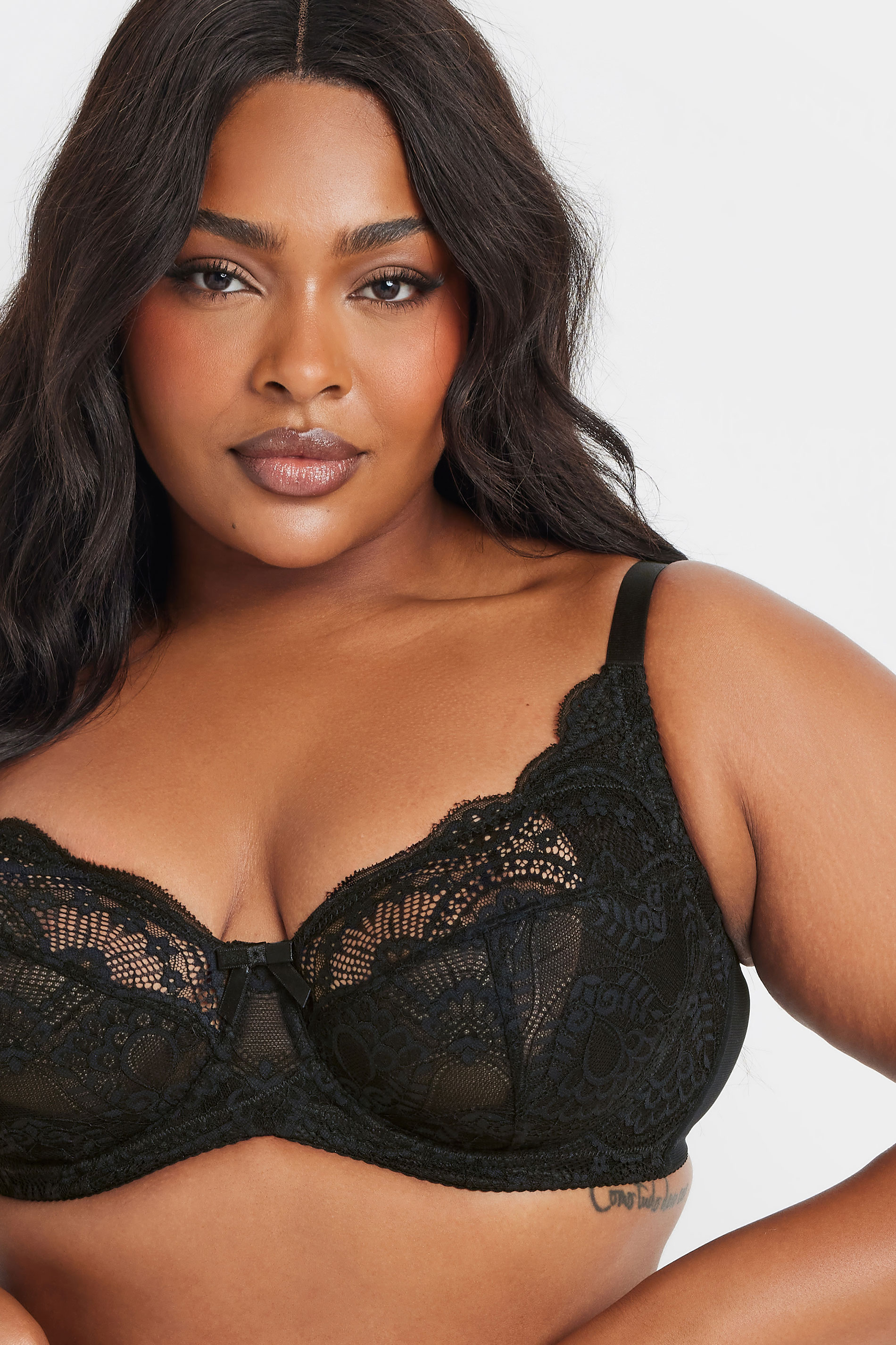 YOURSET 2 PACK Plus Size Black & Pink Lace Underwired Bras | Yours Clothing 7