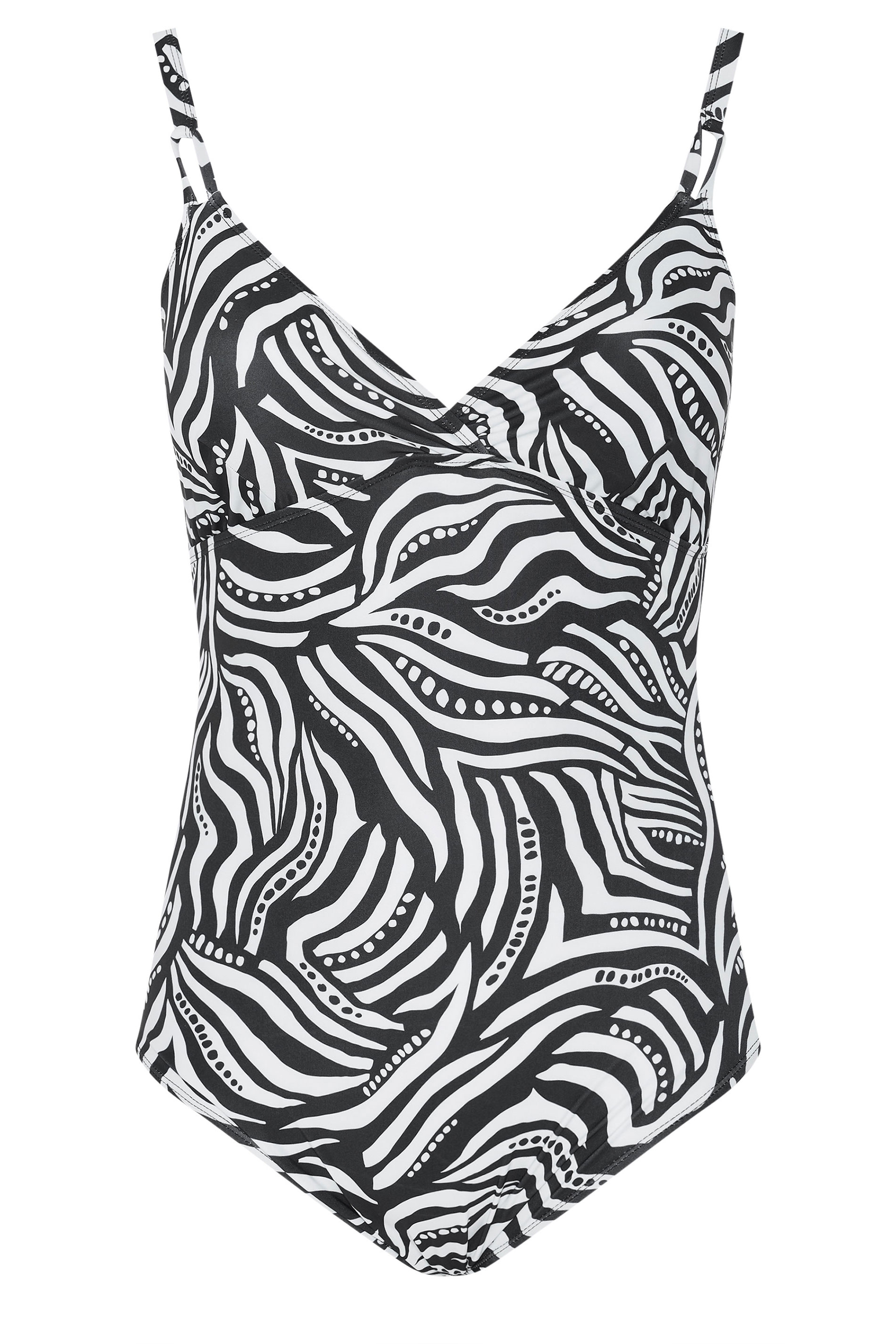 YOURS Plus Size Black & White Geometric Print Swimsuit | Yours Clothing 7