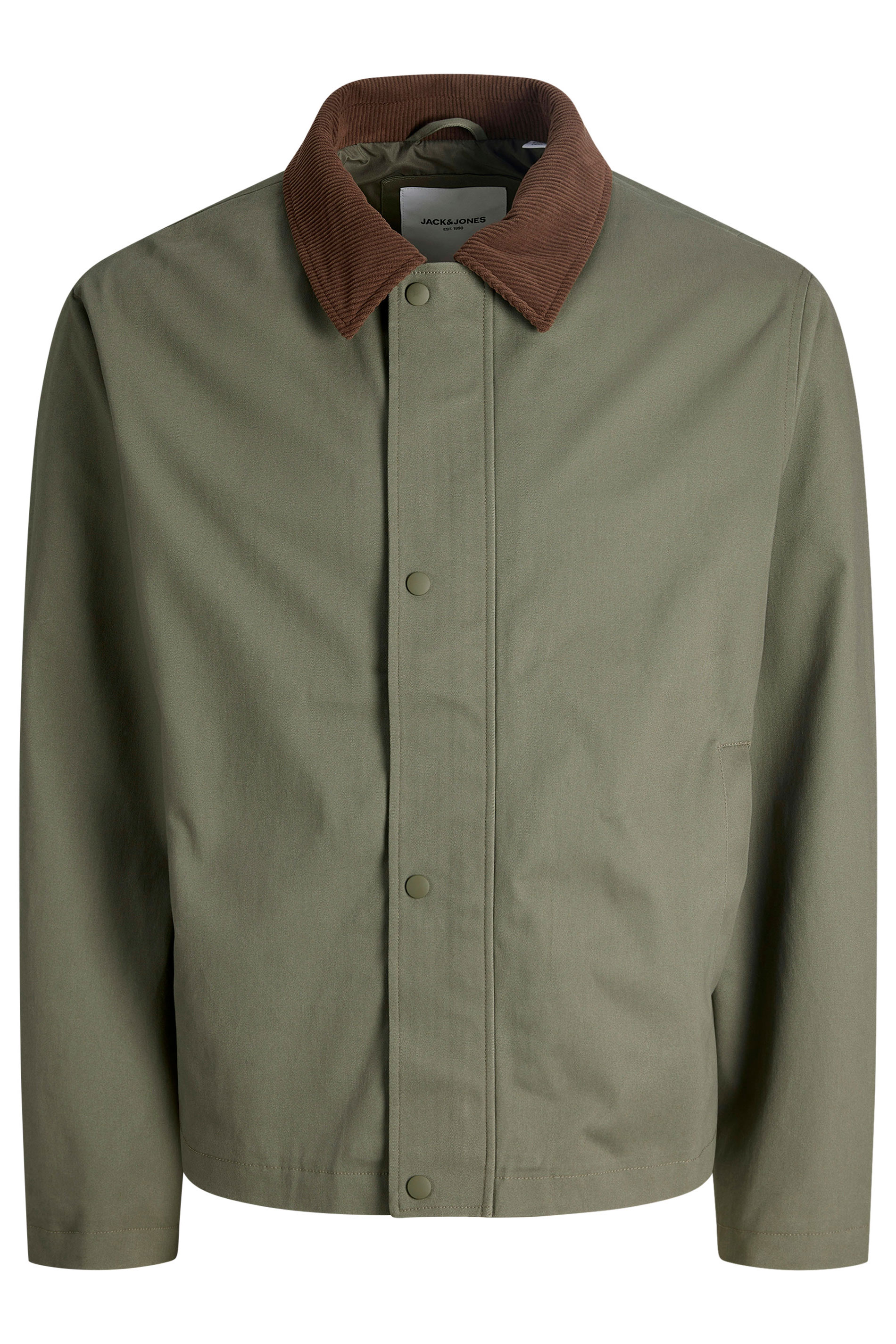 JACK & JONES Big & Tall Olive Green Worker Jacket | BadRhino 2