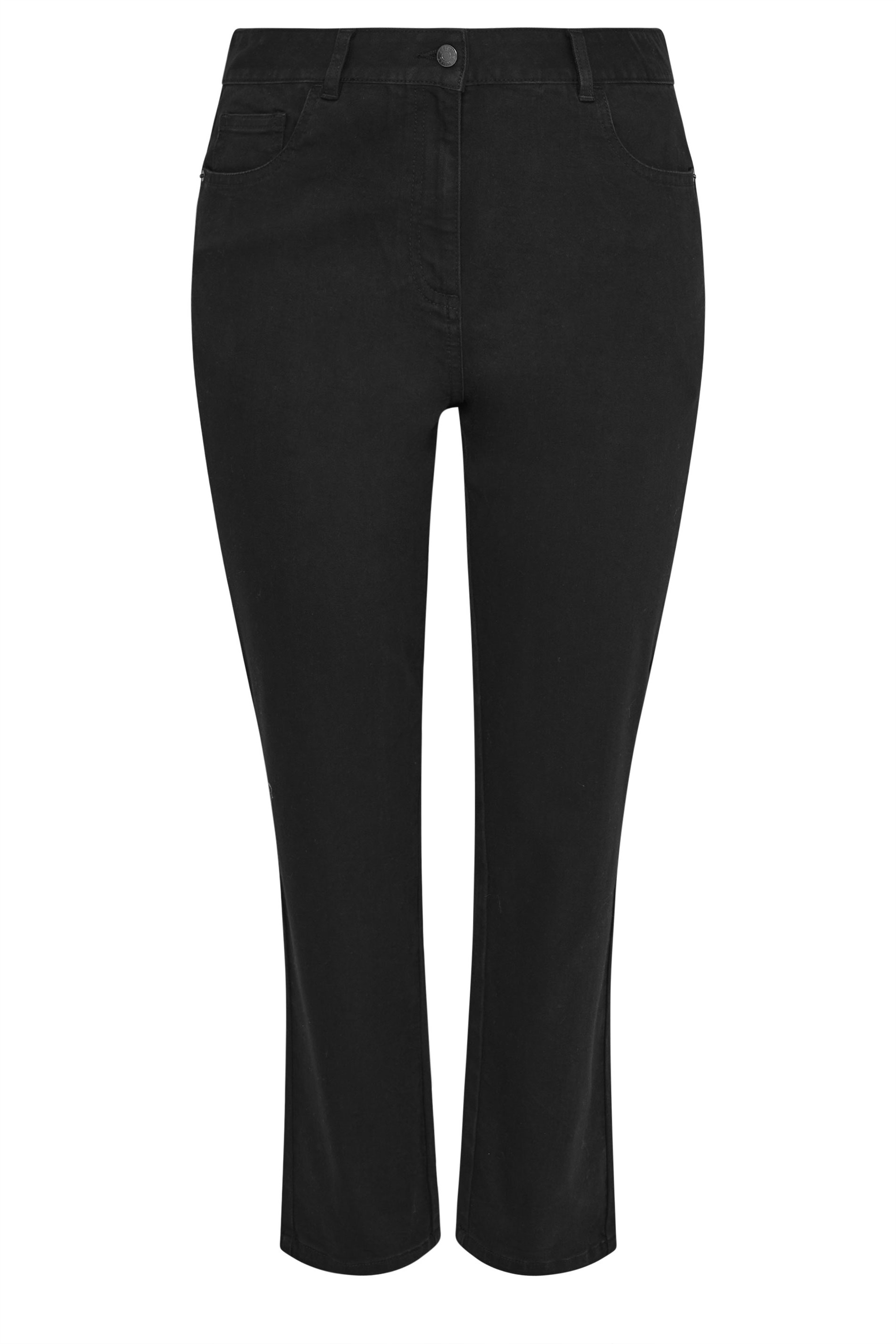 EVANS Plus Size Black Straight Leg Denim Jeans | Evans 5