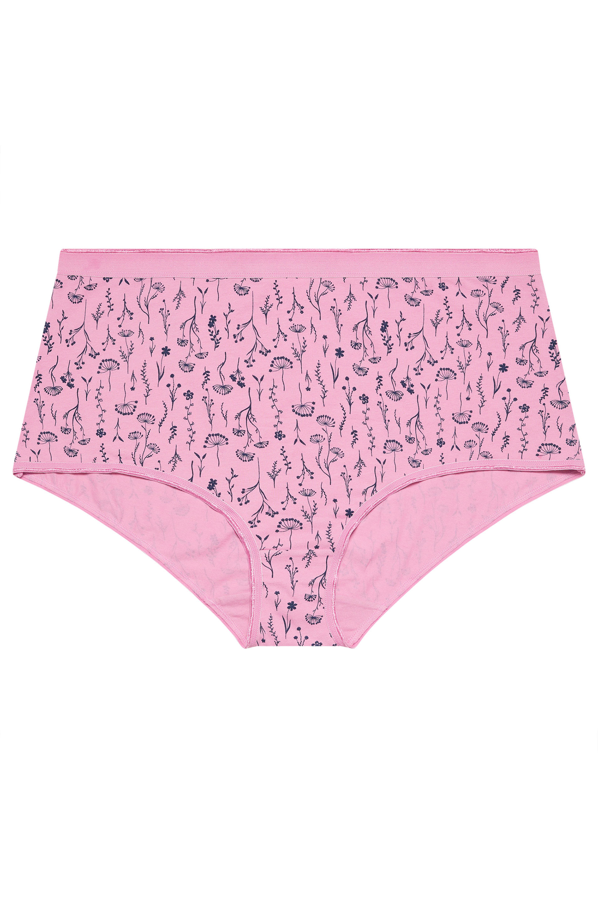 YOURSET 5 PACK Plus Size Pink & Navy Blue Floral Full Briefs | Yours Clothing 7
