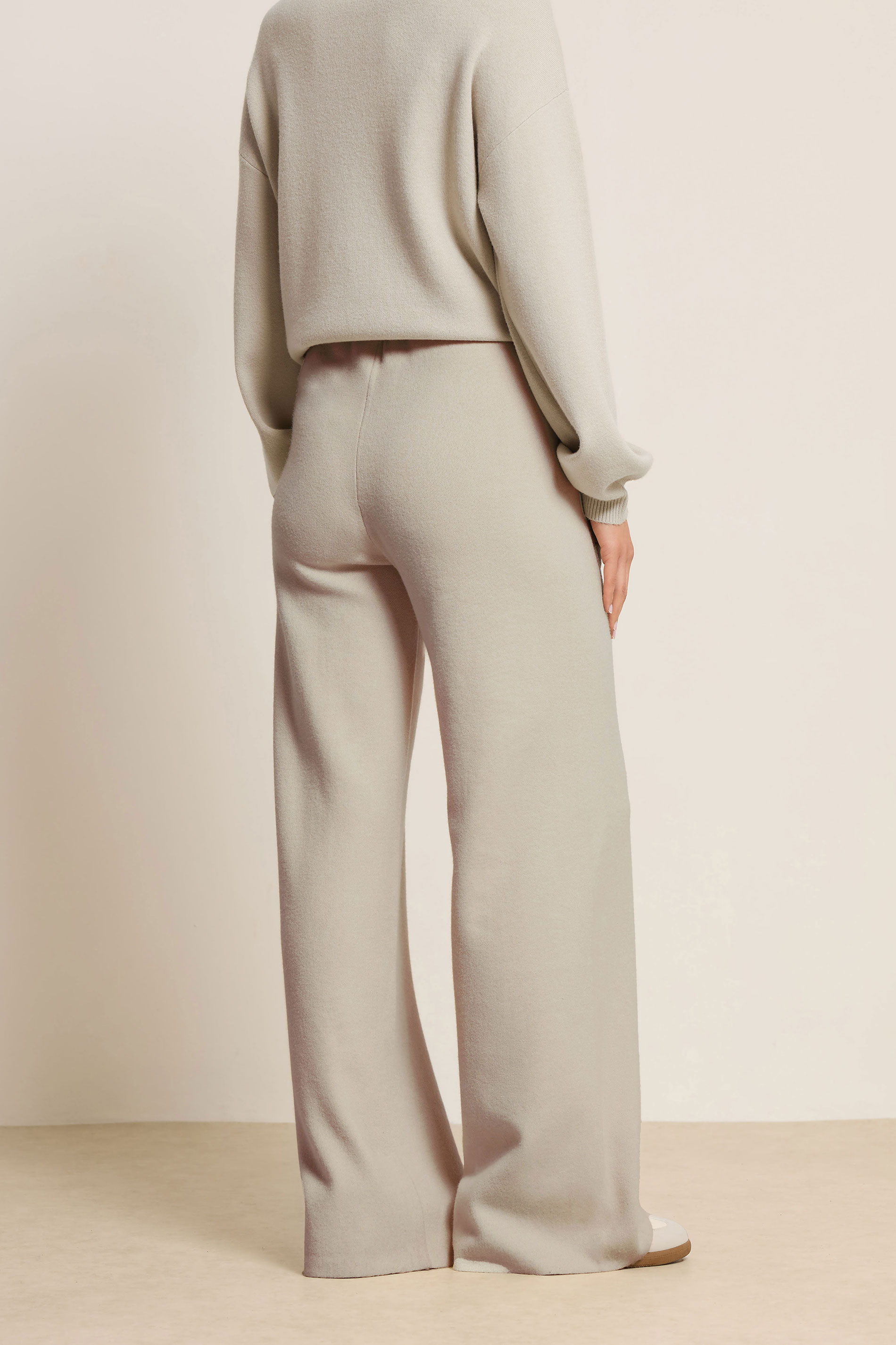 LTS PREMIUM Tall Beige Brown Knitted Wide Leg Trousers | Long Tall Sally 2