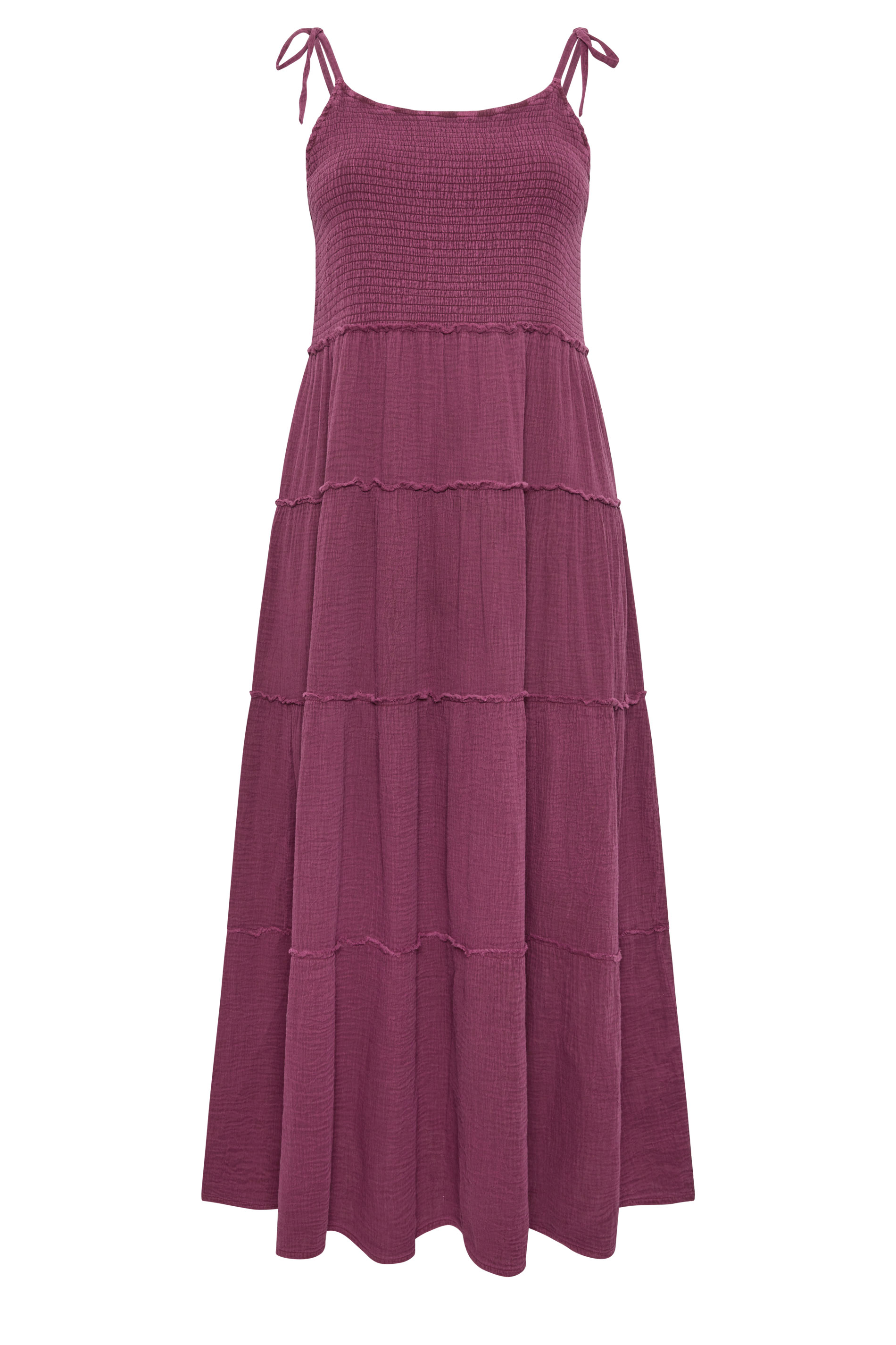 YOURS Plus Size Dark Pink Cheesecloth Tiered Dress | Yours Clothing 5