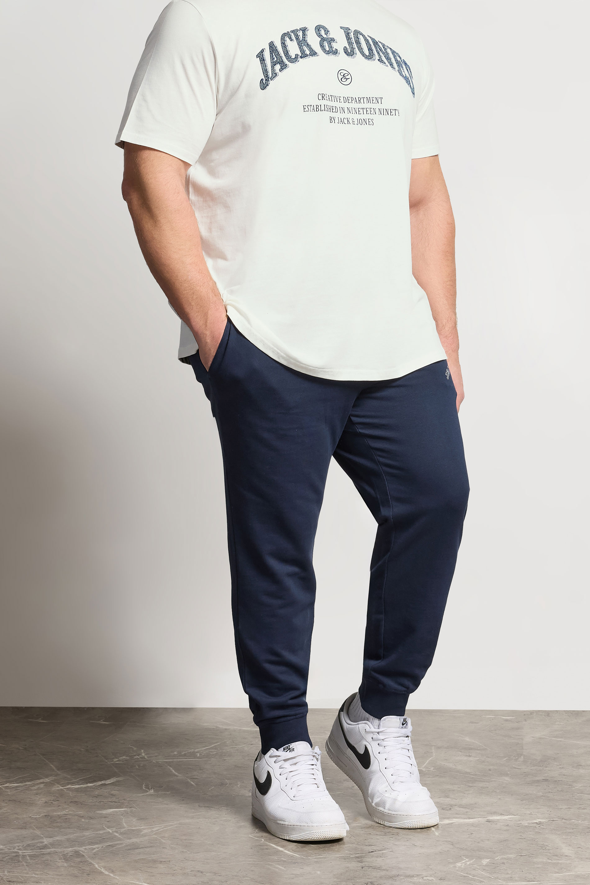 JACK & JONES Big & Tall Navy Blue Joggers | BadRhino 3