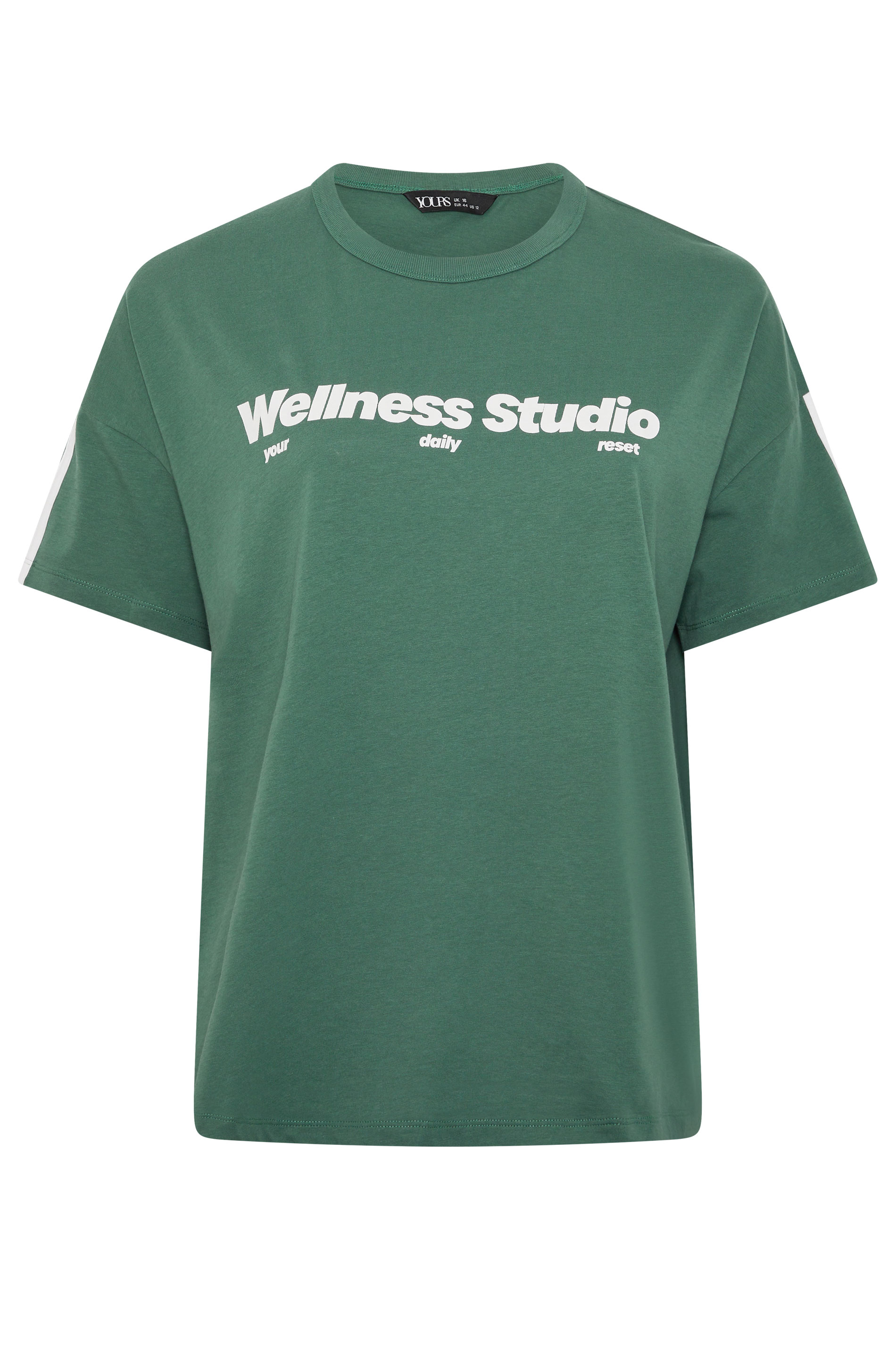 YOURS ACTIVE Plus Size Green 'Wellness Studio' T-Shirt | Yours Clothing 7