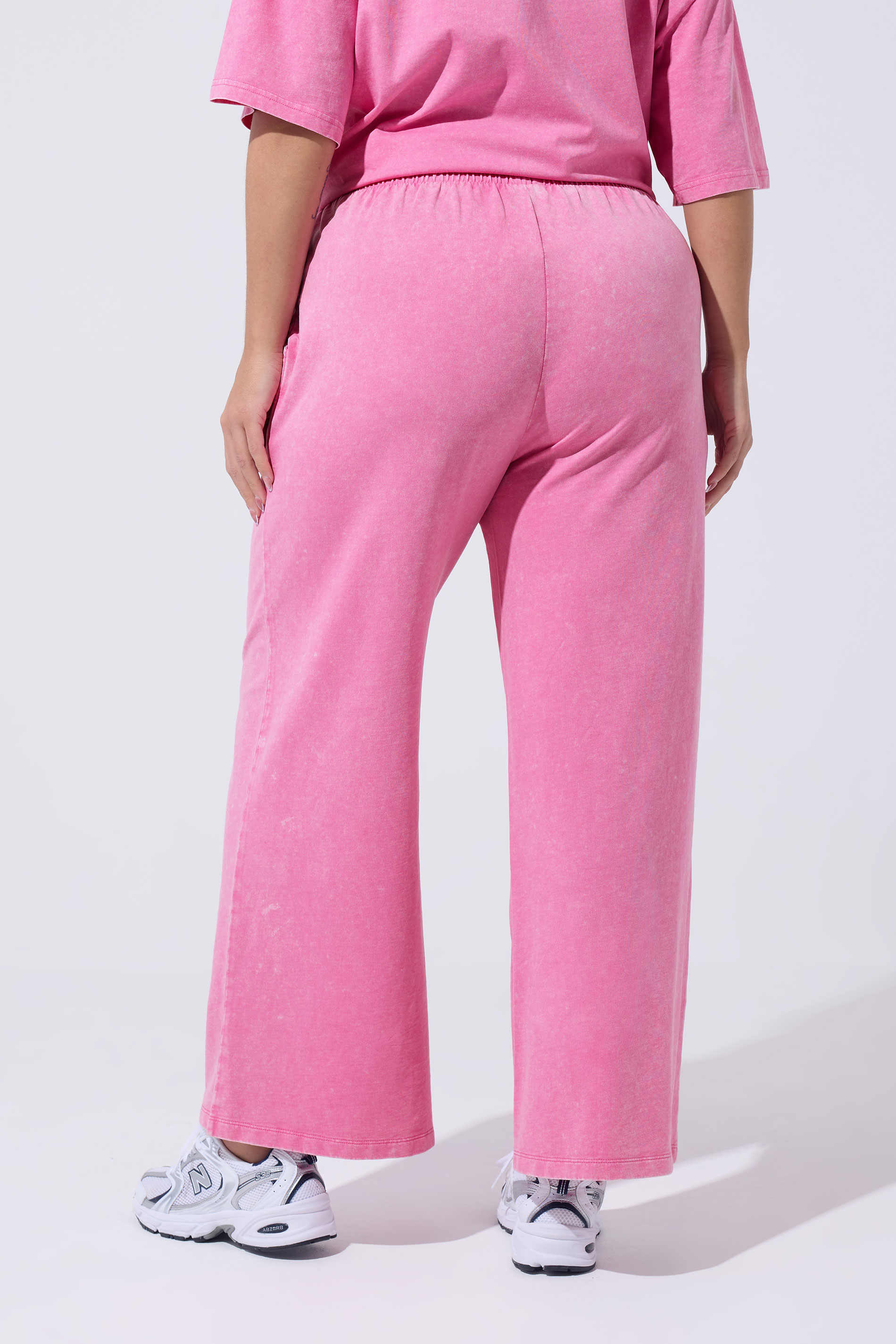 LIMITED COLLECTION Plus Size Pink Acid Wash Joggers | Yours Clothing 2