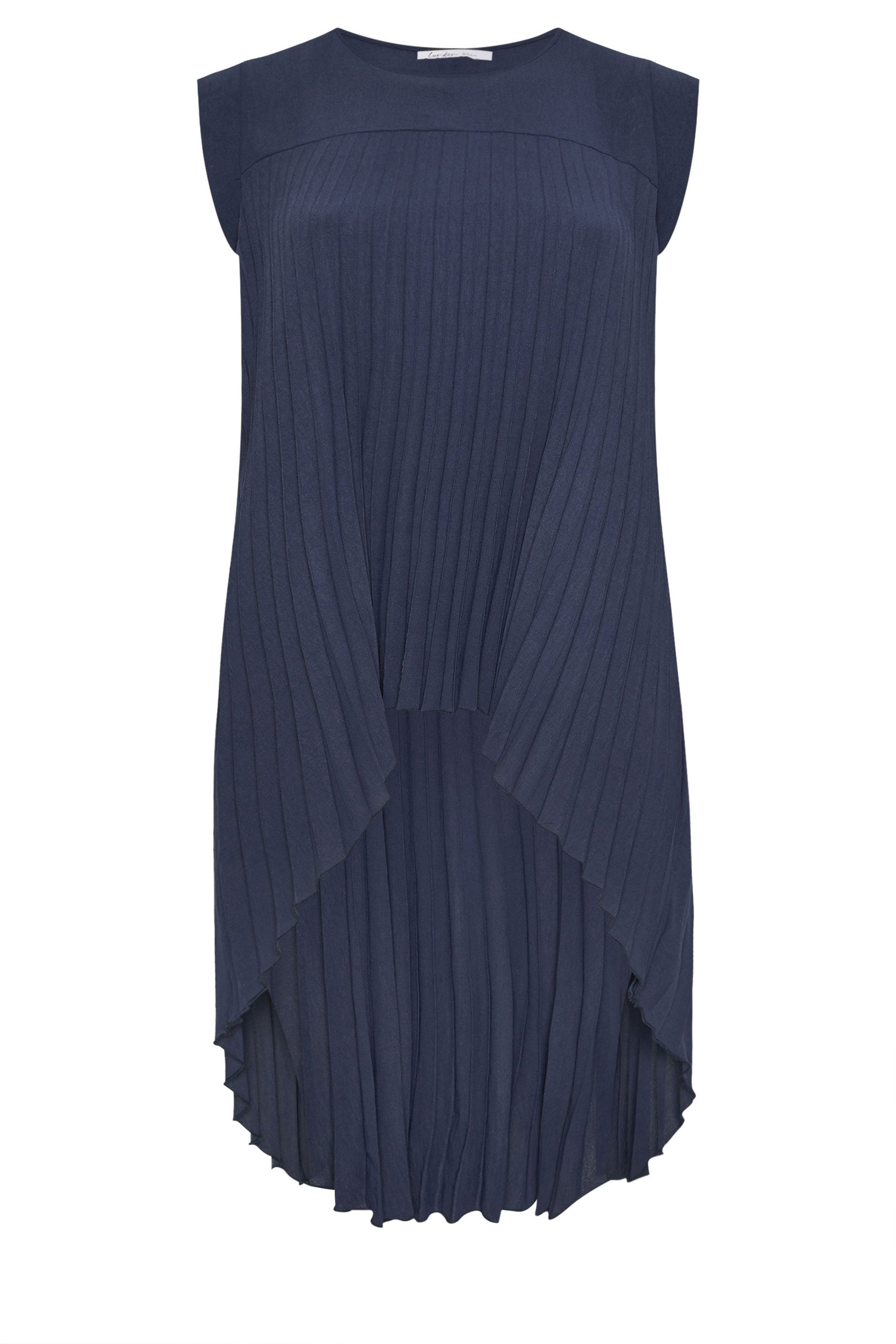 YOURS LONDON Plus Size Navy Blue Pleated Top | Yours Clothing 6