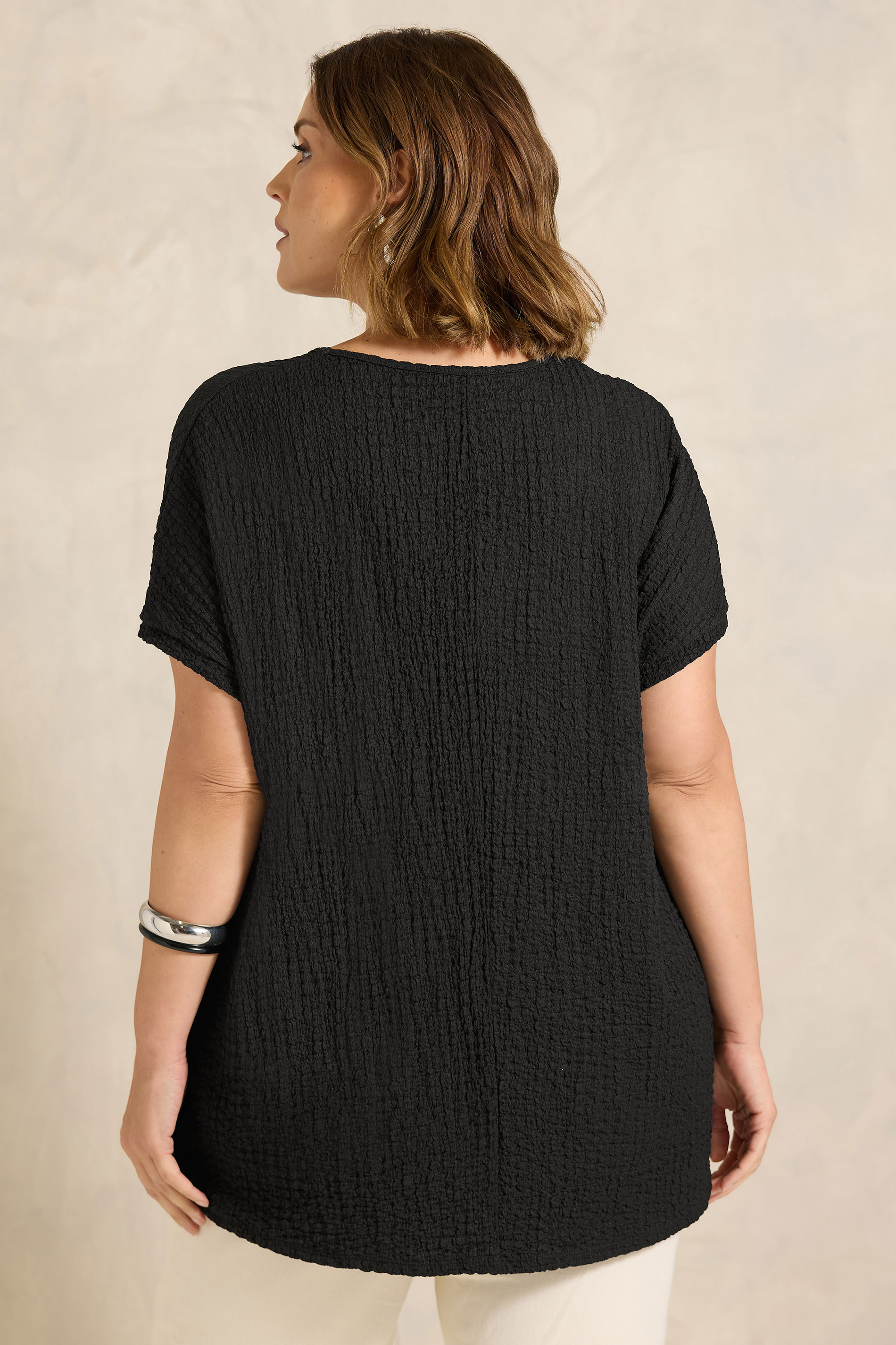 EVANS Plus Size Black Pleat Front Swing Top | Evans 2