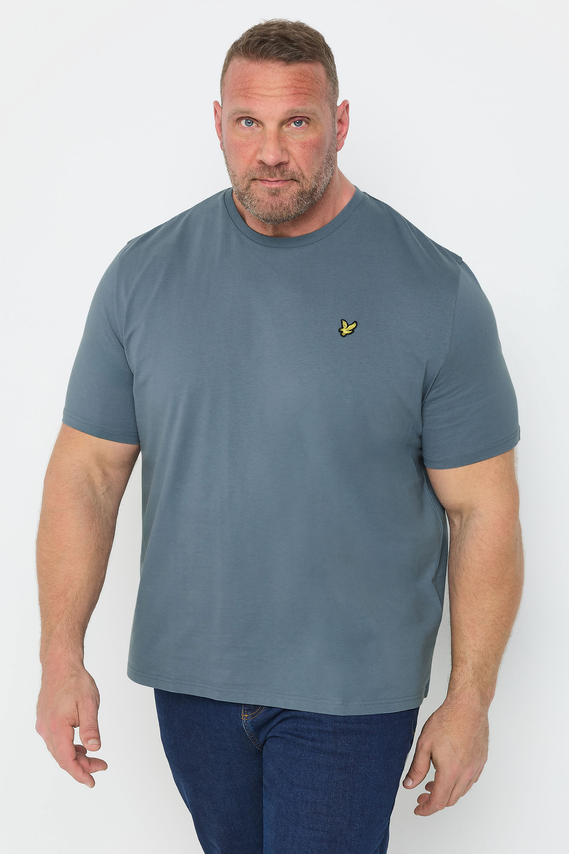 LYLE & SCOTT Big & Tall Blue Plain T-Shirt | BadRhino 3