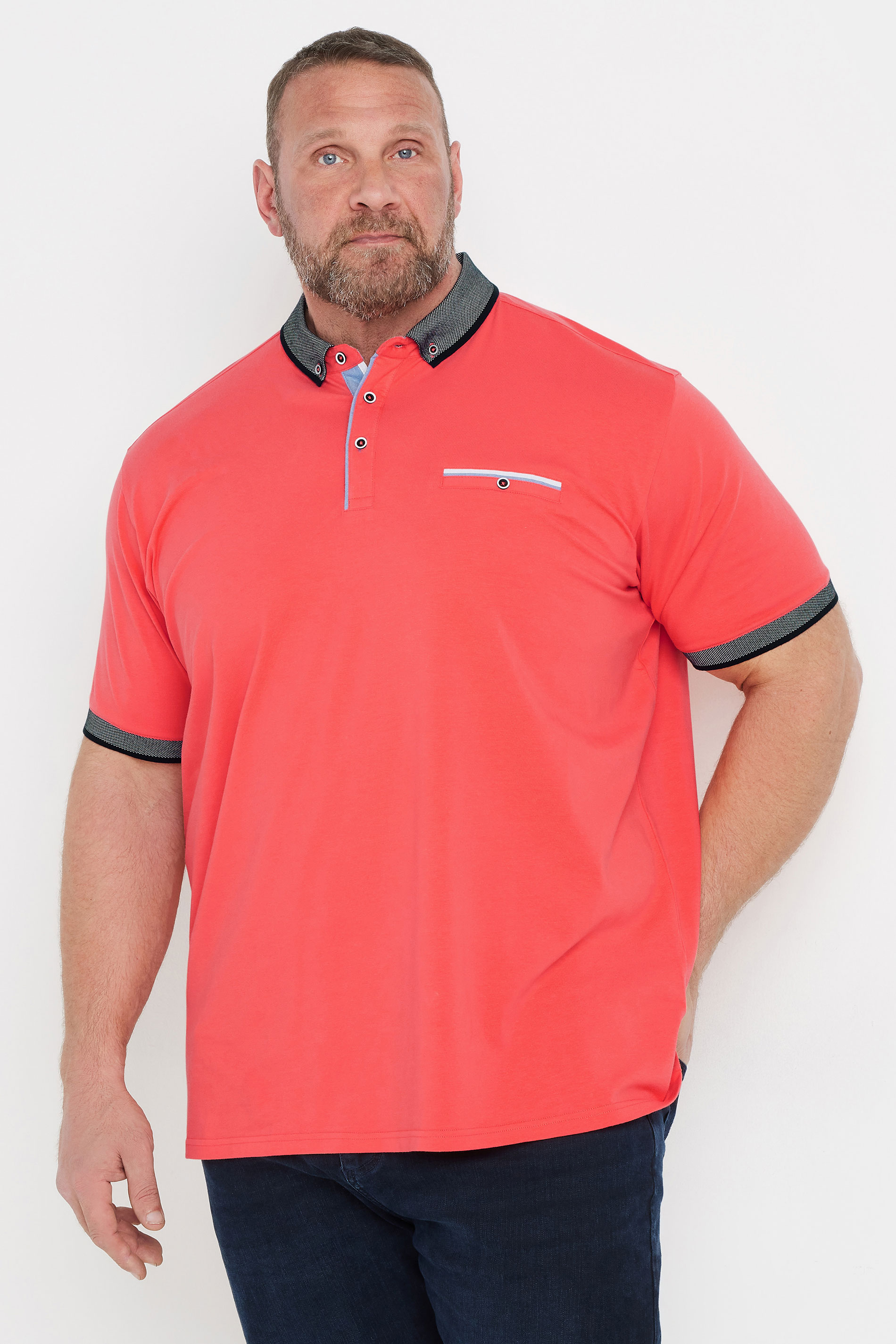 BadRhino Big & Tall Orange Chambray Polo Shirt | BadRhino 1