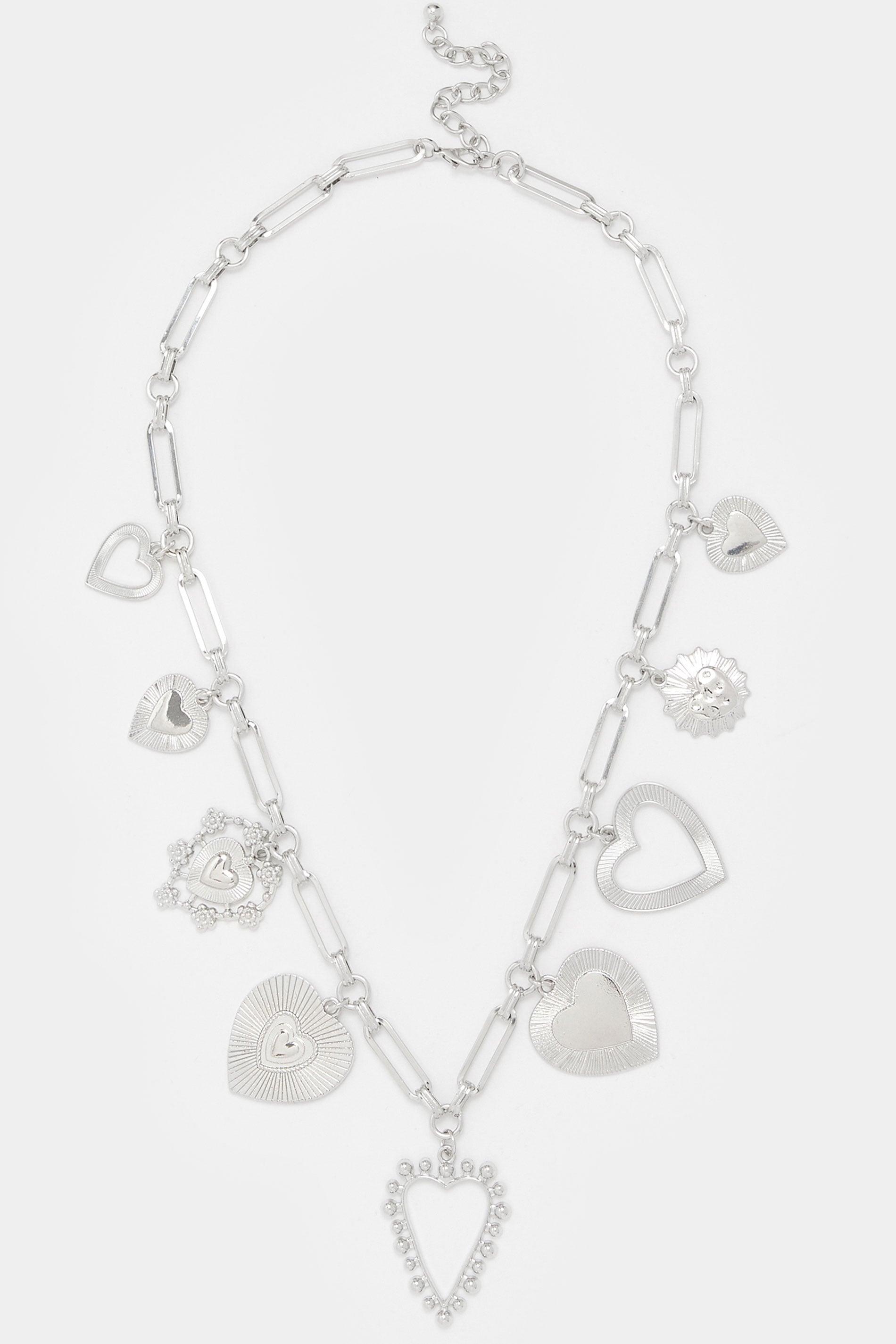 Silver Tone Heart Statement Necklace | Yours Clothing 3