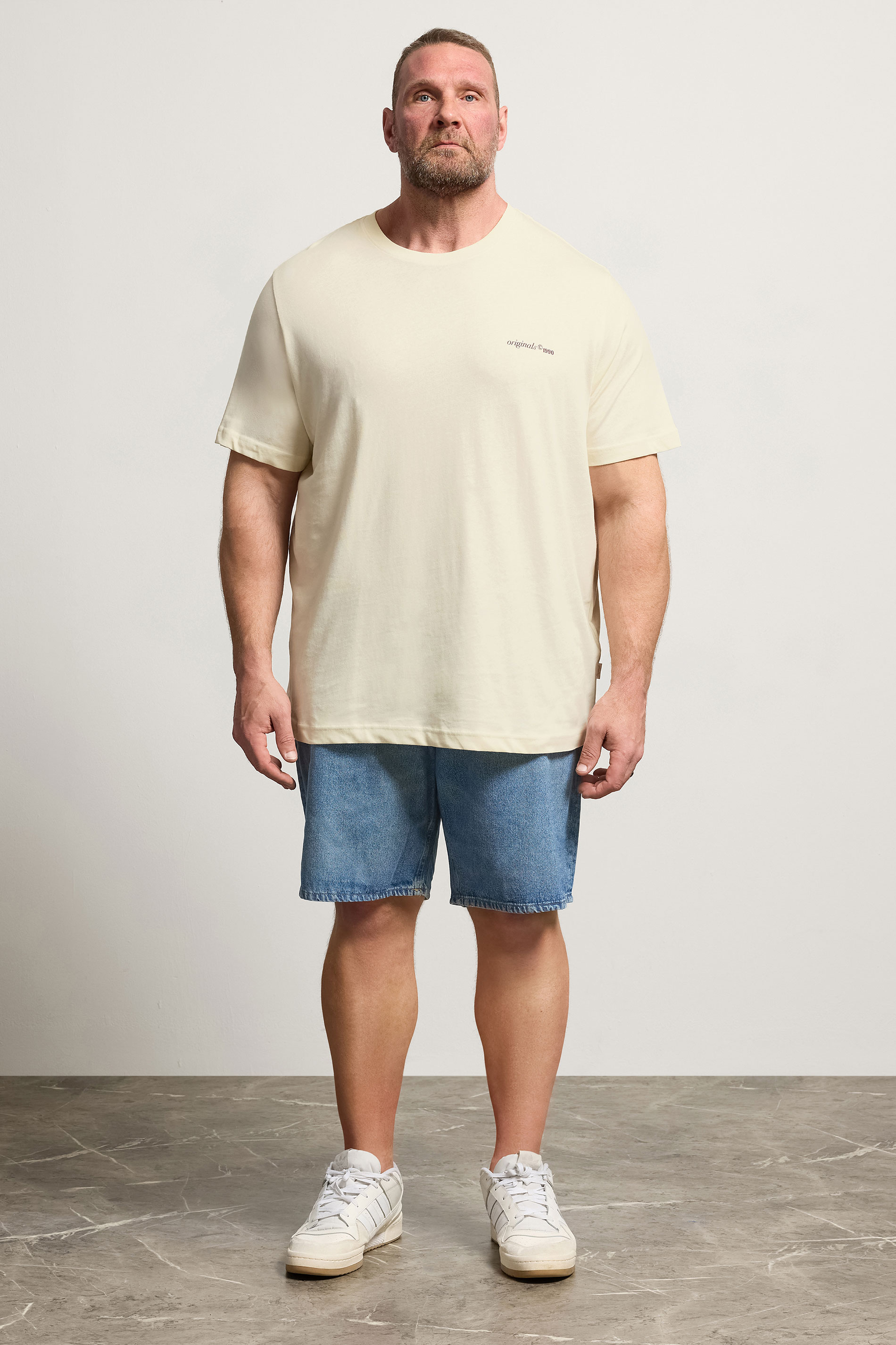 JACK & JONES Big & Tall Antique White Back Graphic Tee | BadRhino 1