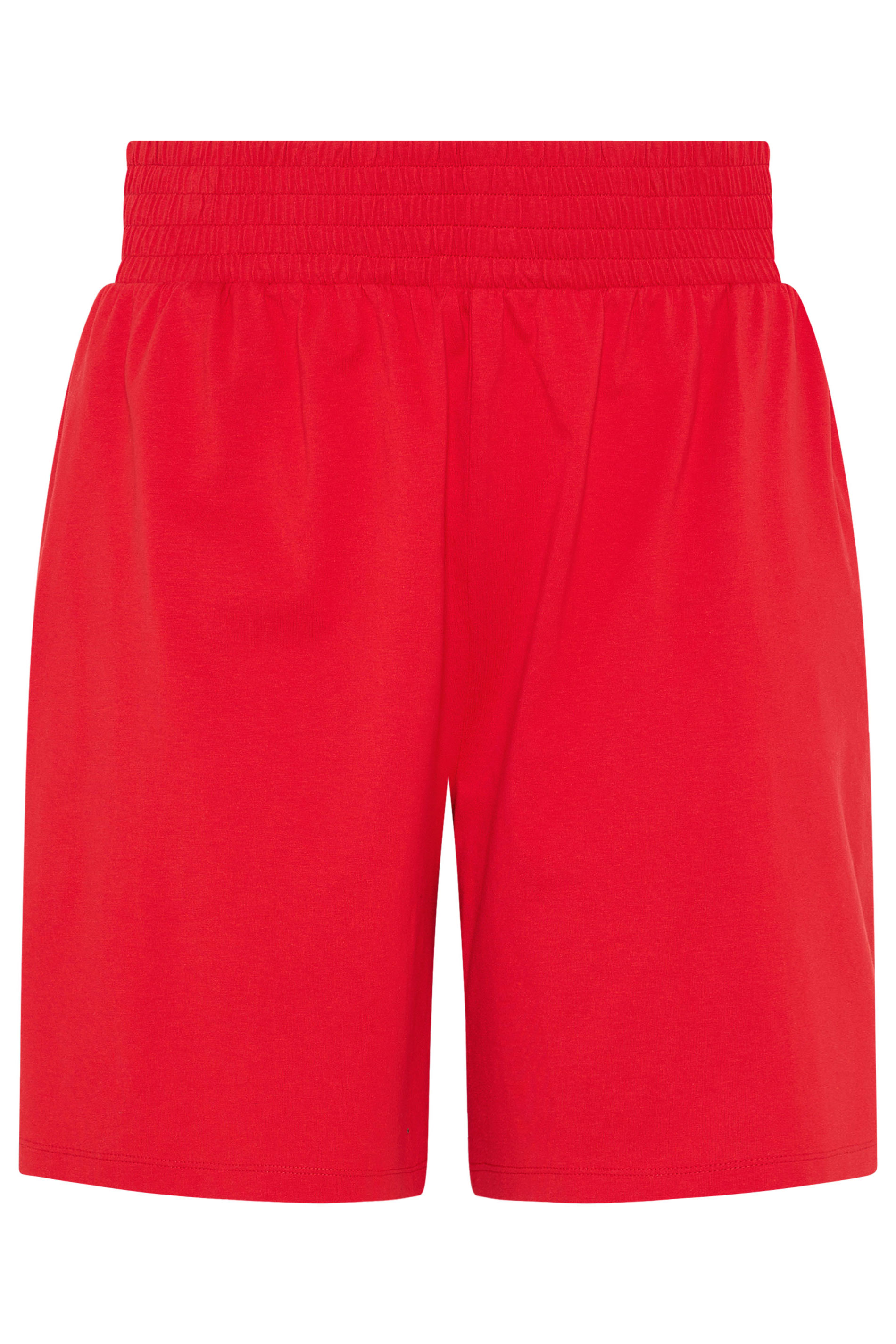 YOURS Plus Size Red Shirred Shorts | Yours Clothing 7