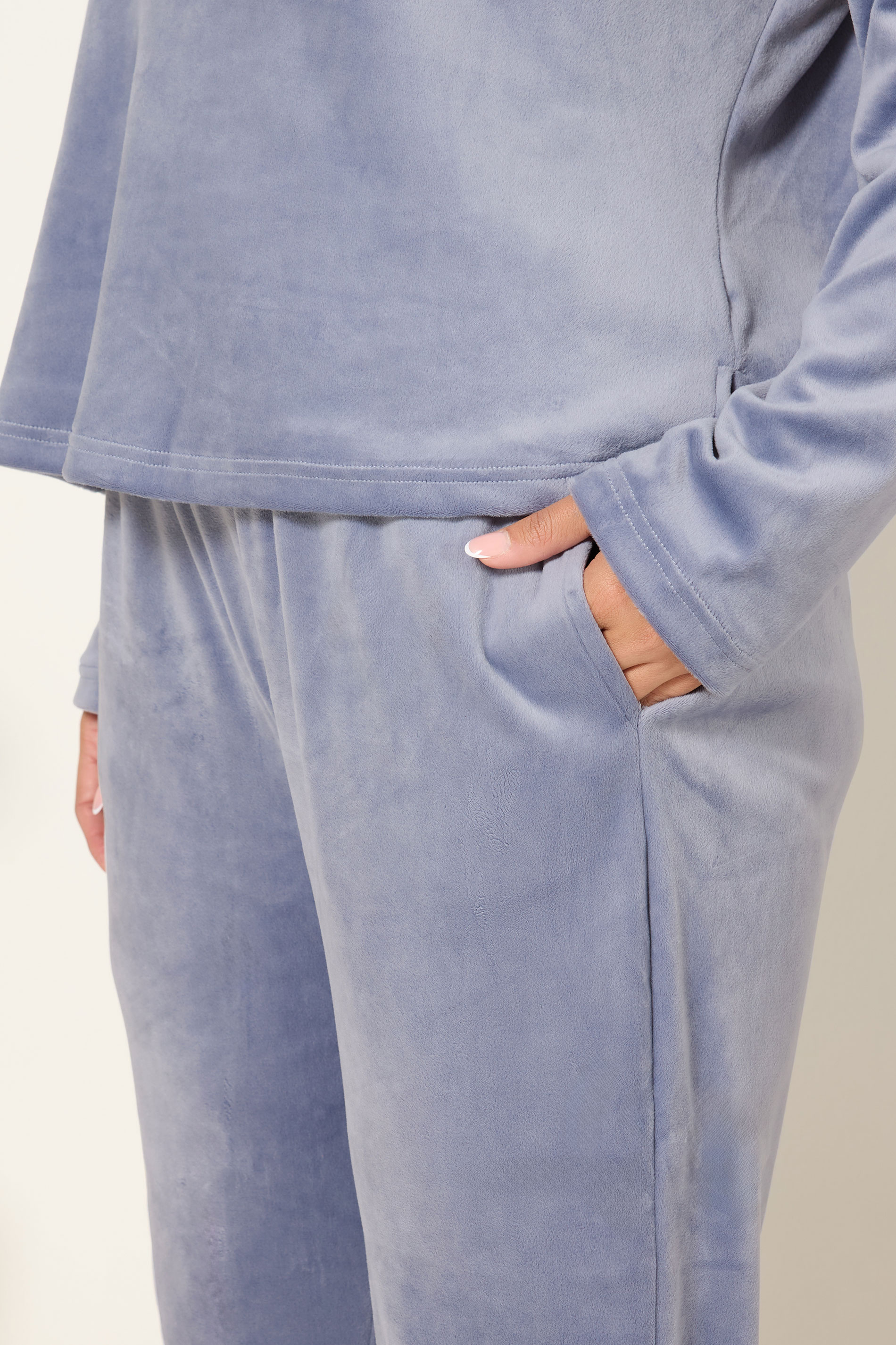 YOURS Plus Size Blue Super Luxe Pyjama Set | Yours Clothing 2