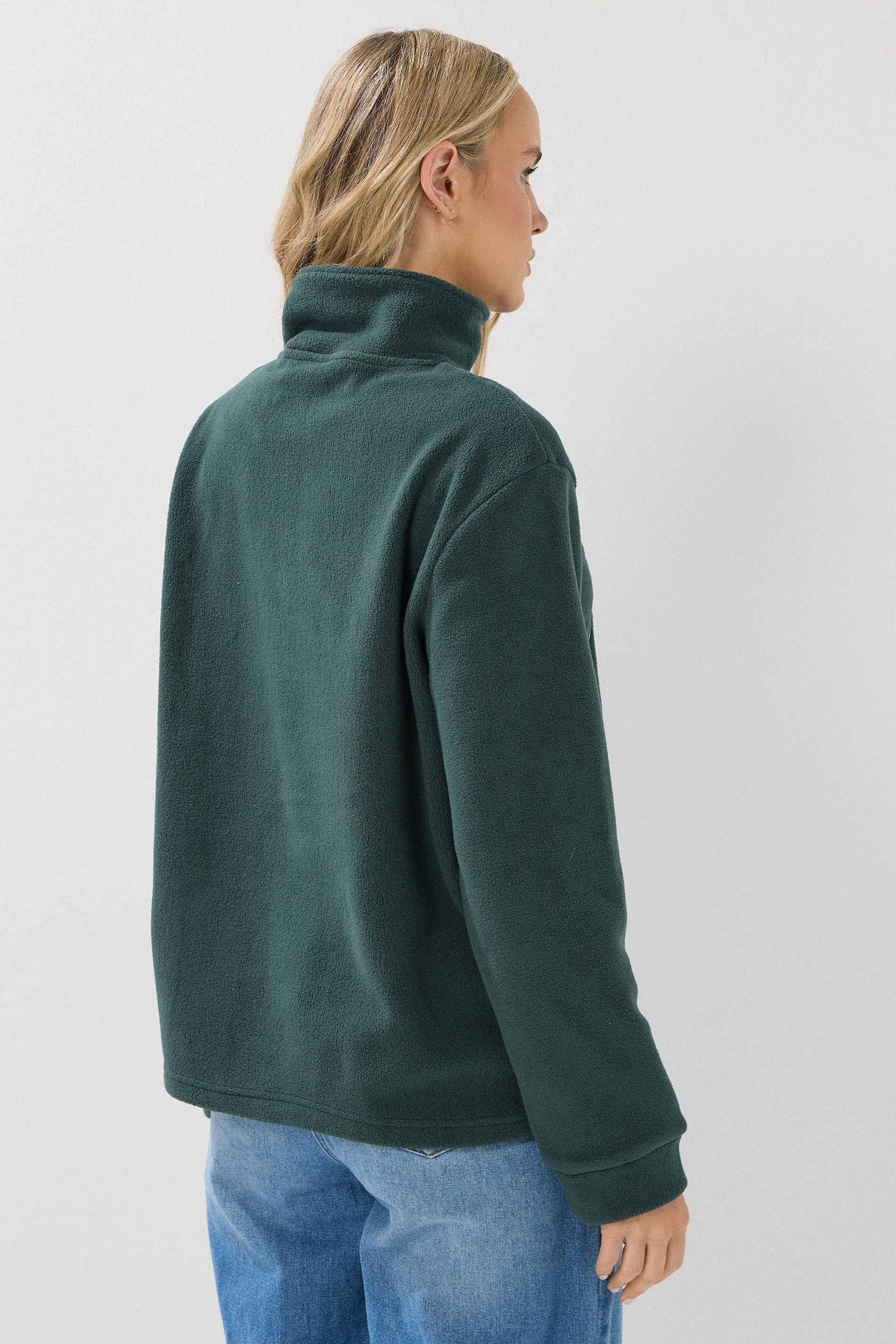 LTS Tall Green Quarter Zip 'Colorado' Embroidered Fleece | Long Tall Sally 2