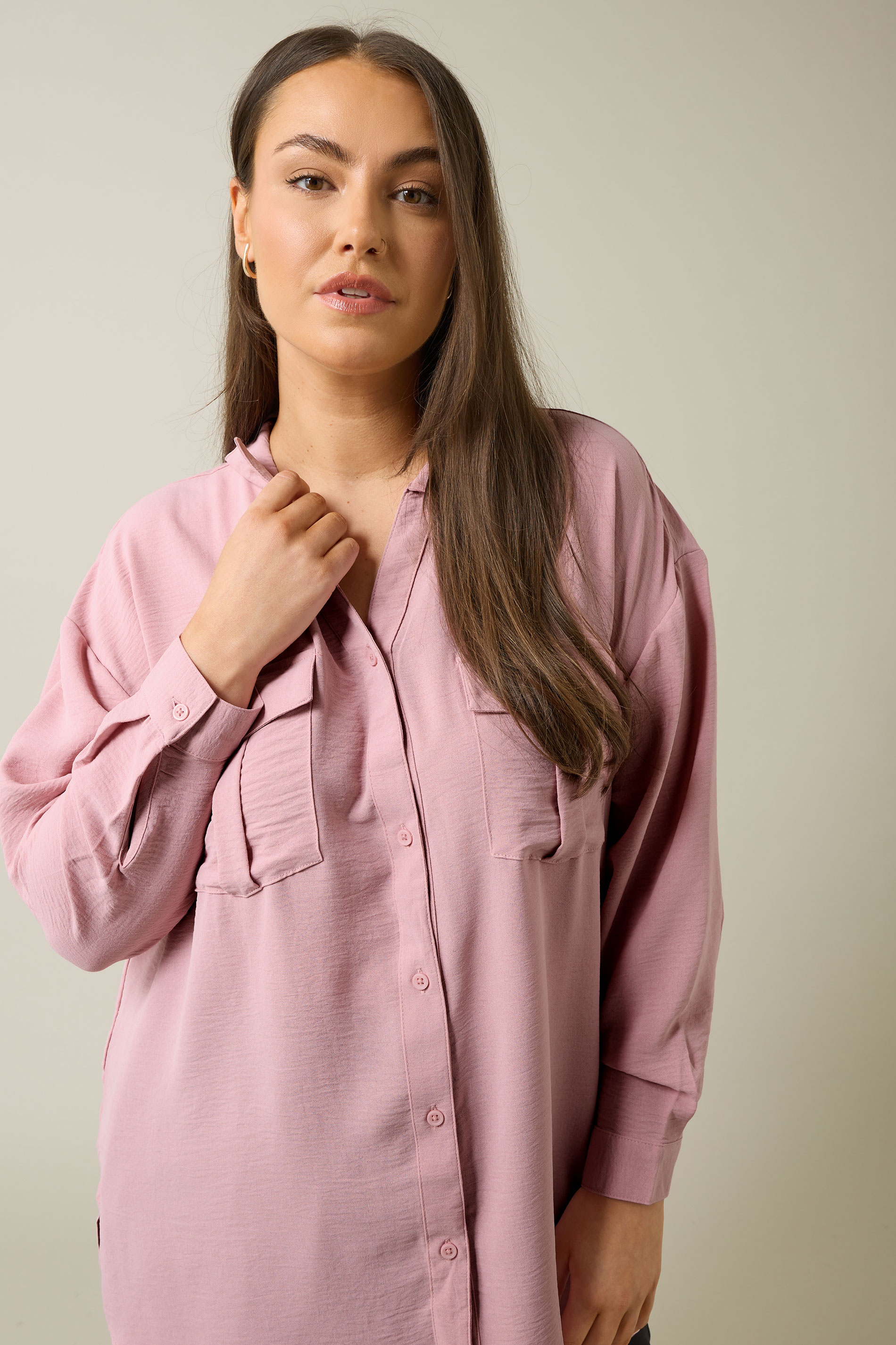 EVANS Plus Size Pink Utility Pocket Shirt | Evans 4